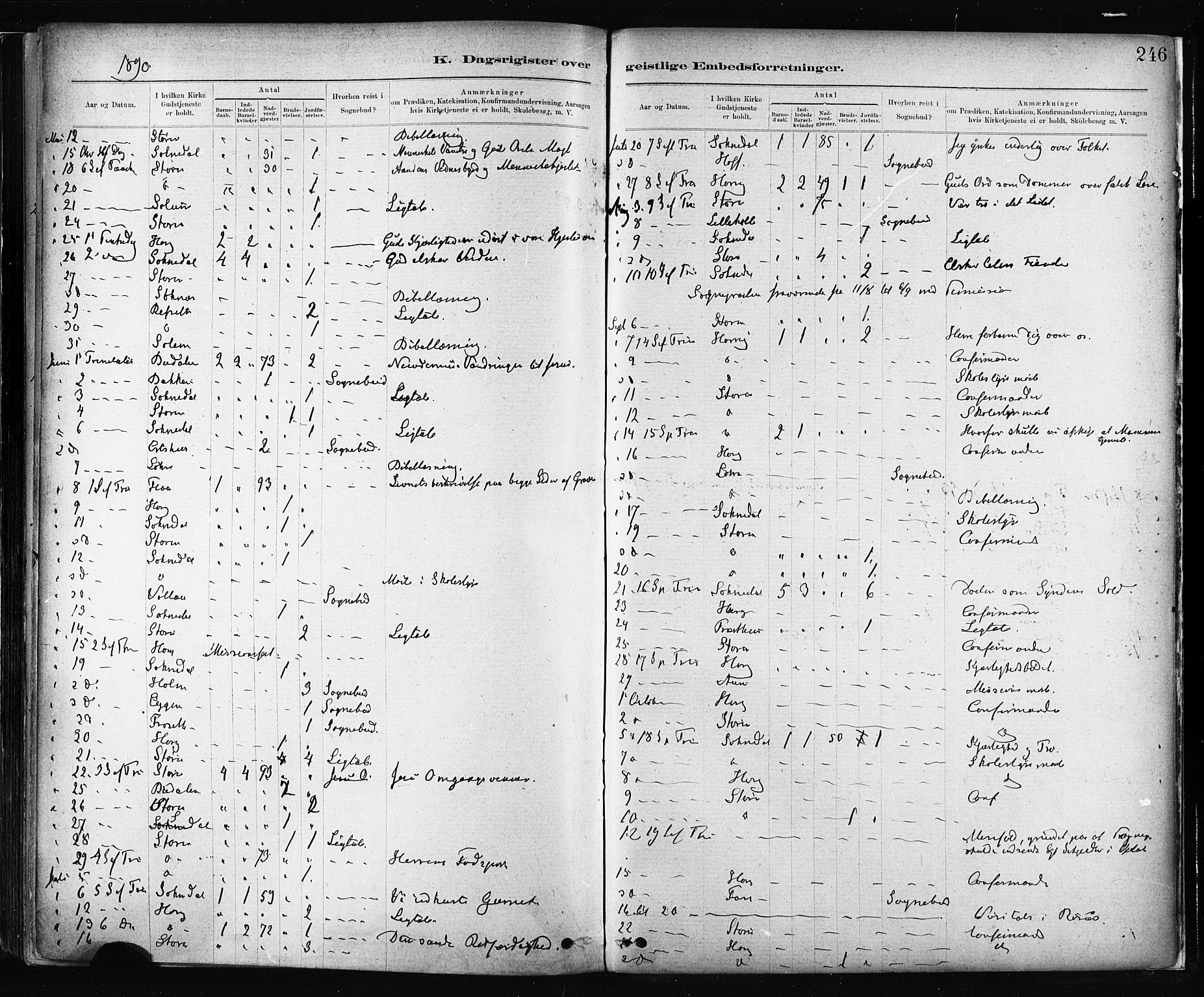 Ministerialprotokoller, klokkerbøker og fødselsregistre - Sør-Trøndelag, SAT/A-1456/687/L1002: Parish register (official) no. 687A08, 1878-1890, p. 246