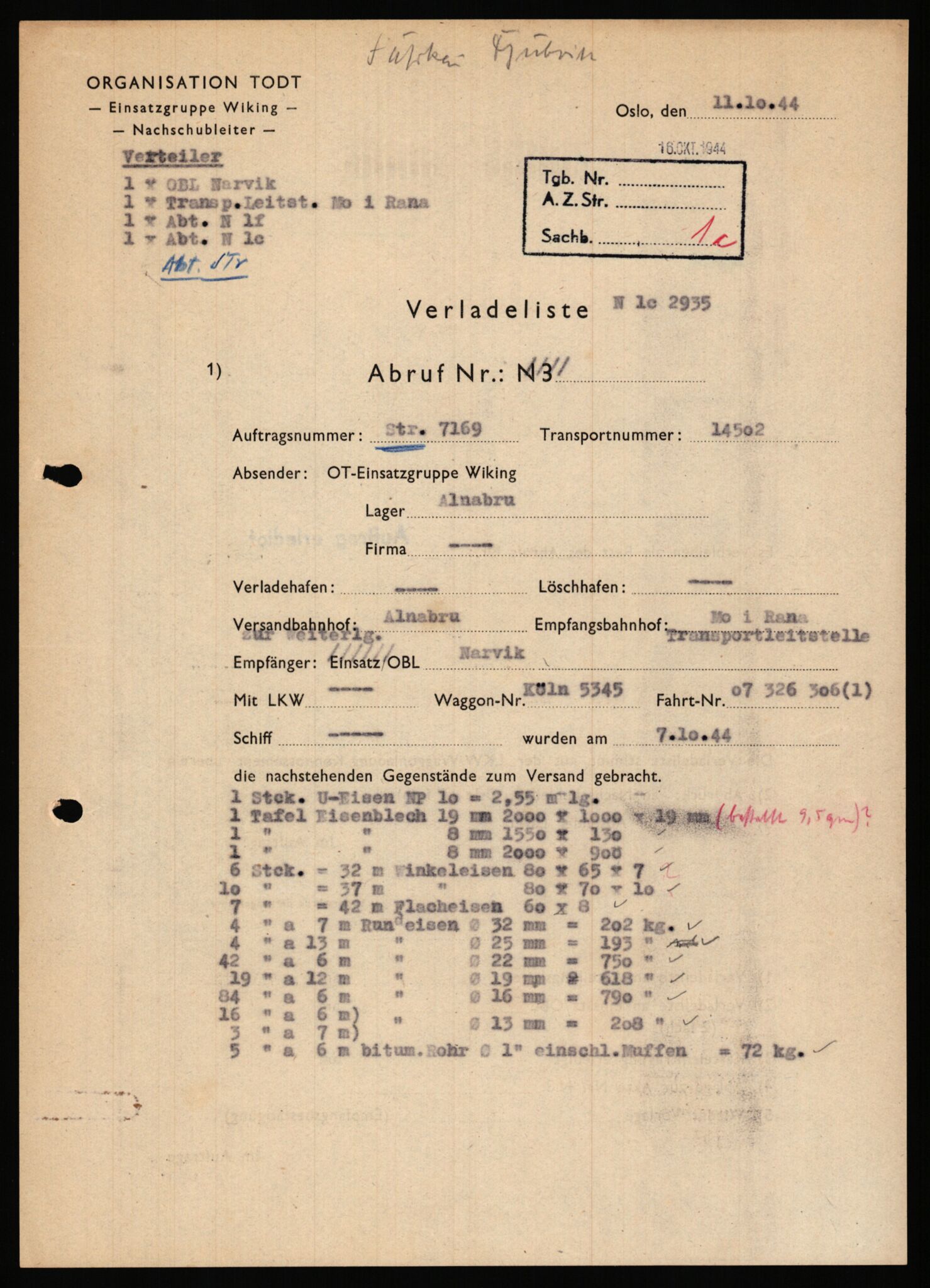 Tyske arkiver, Organisation Todt (OT), Einsatzgruppe Wiking, AV/RA-RAFA-2188/1/E/E2/E2d/L0023: Fähren und Anlegen, 1942-1944, p. 41