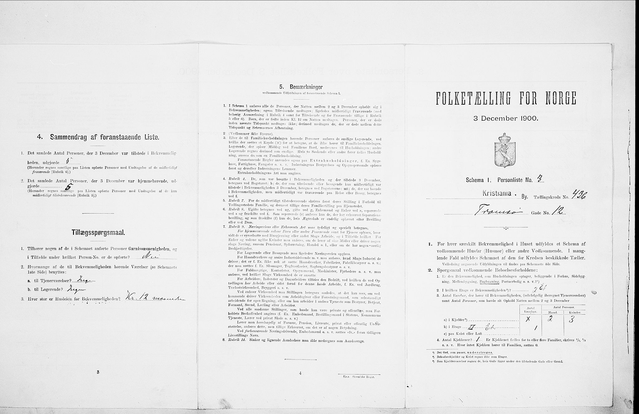 SAO, 1900 census for Kristiania, 1900, p. 103882