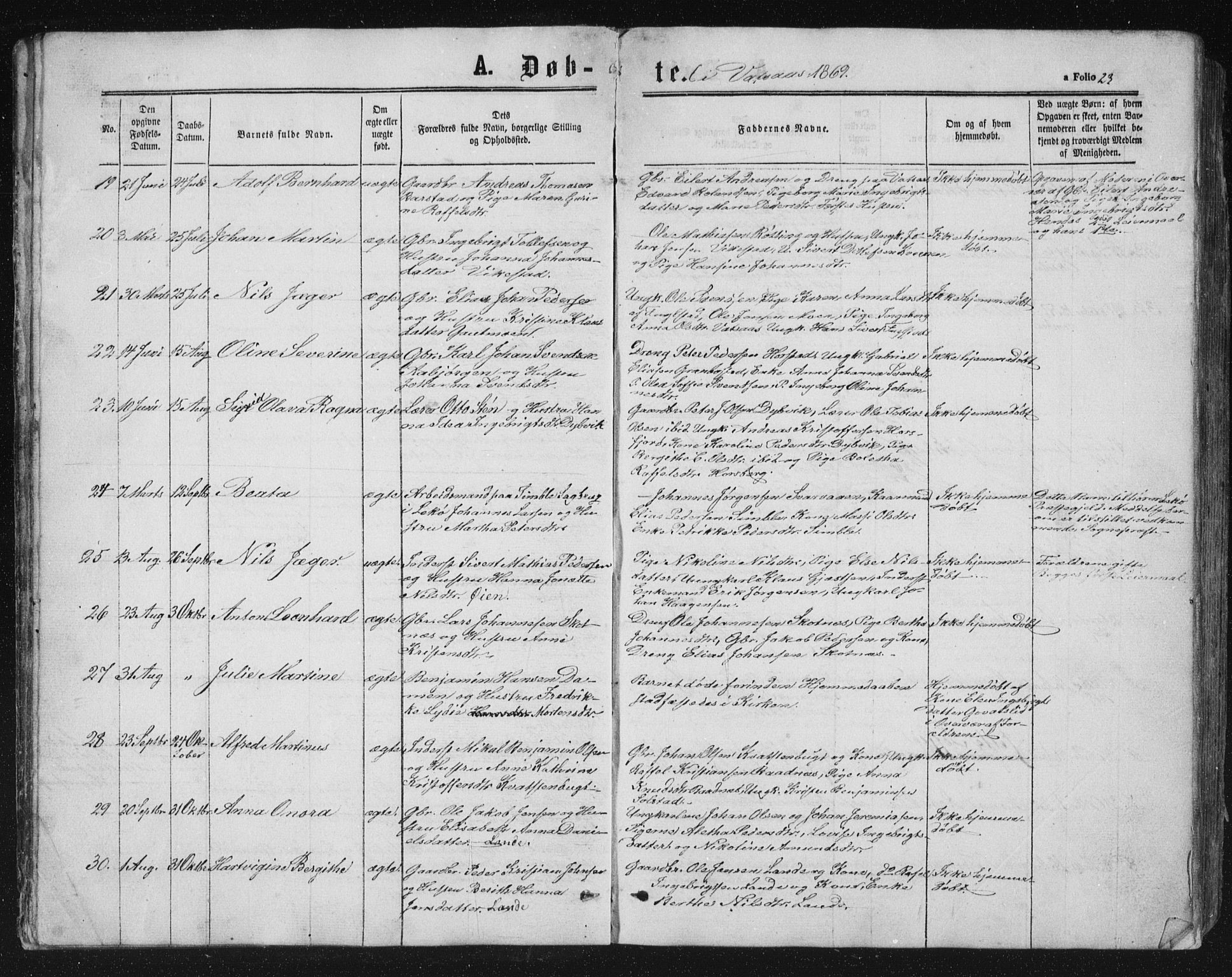 Ministerialprotokoller, klokkerbøker og fødselsregistre - Nordland, AV/SAT-A-1459/810/L0158: Parish register (copy) no. 810C02 /1, 1863-1883, p. 23