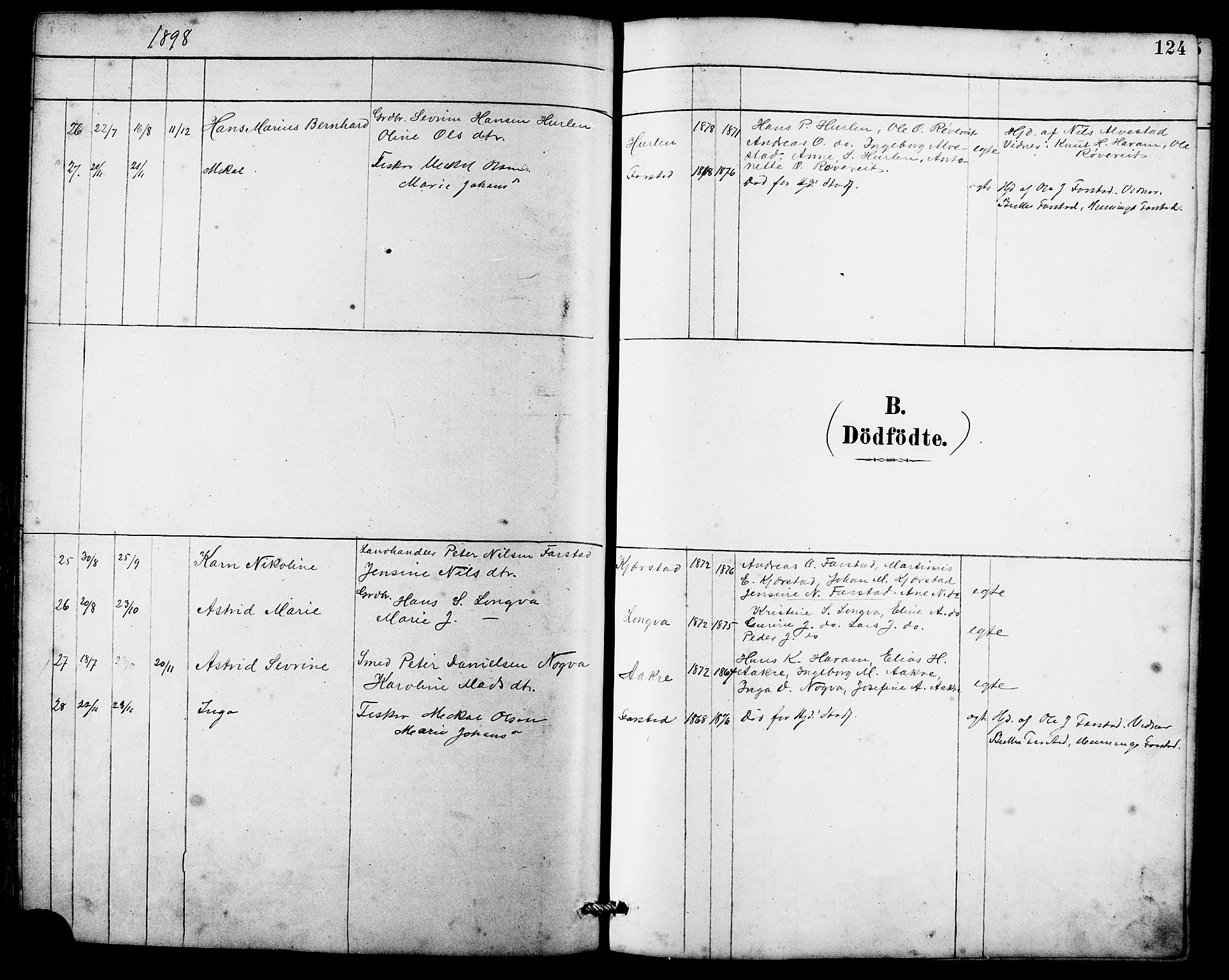 Ministerialprotokoller, klokkerbøker og fødselsregistre - Møre og Romsdal, SAT/A-1454/536/L0510: Parish register (copy) no. 536C05, 1881-1898, p. 124