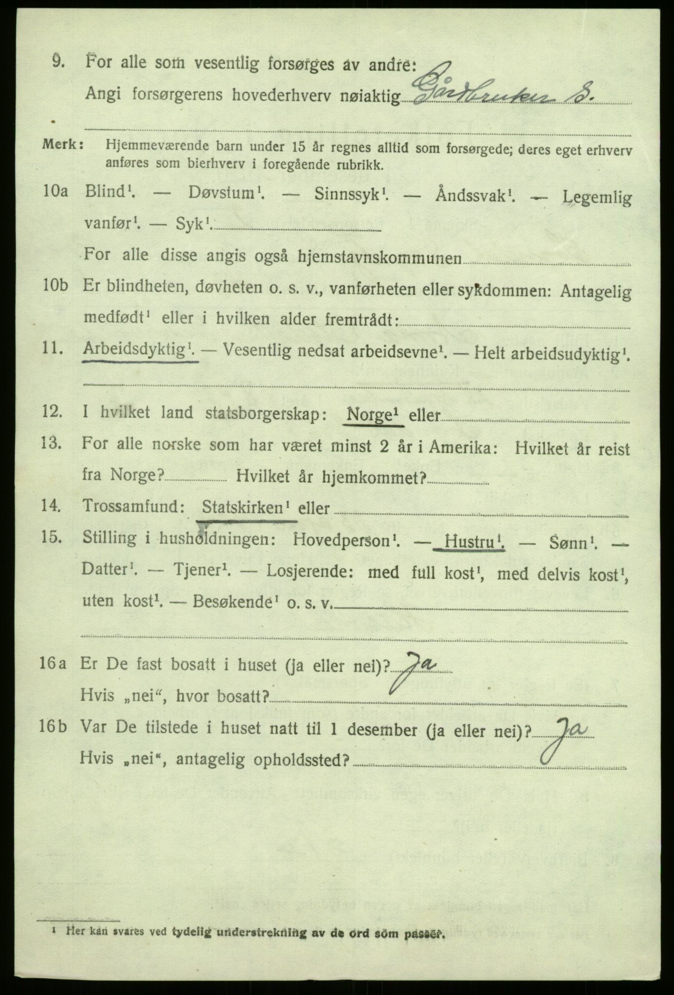 SAB, 1920 census for Sogndal, 1920, p. 5430