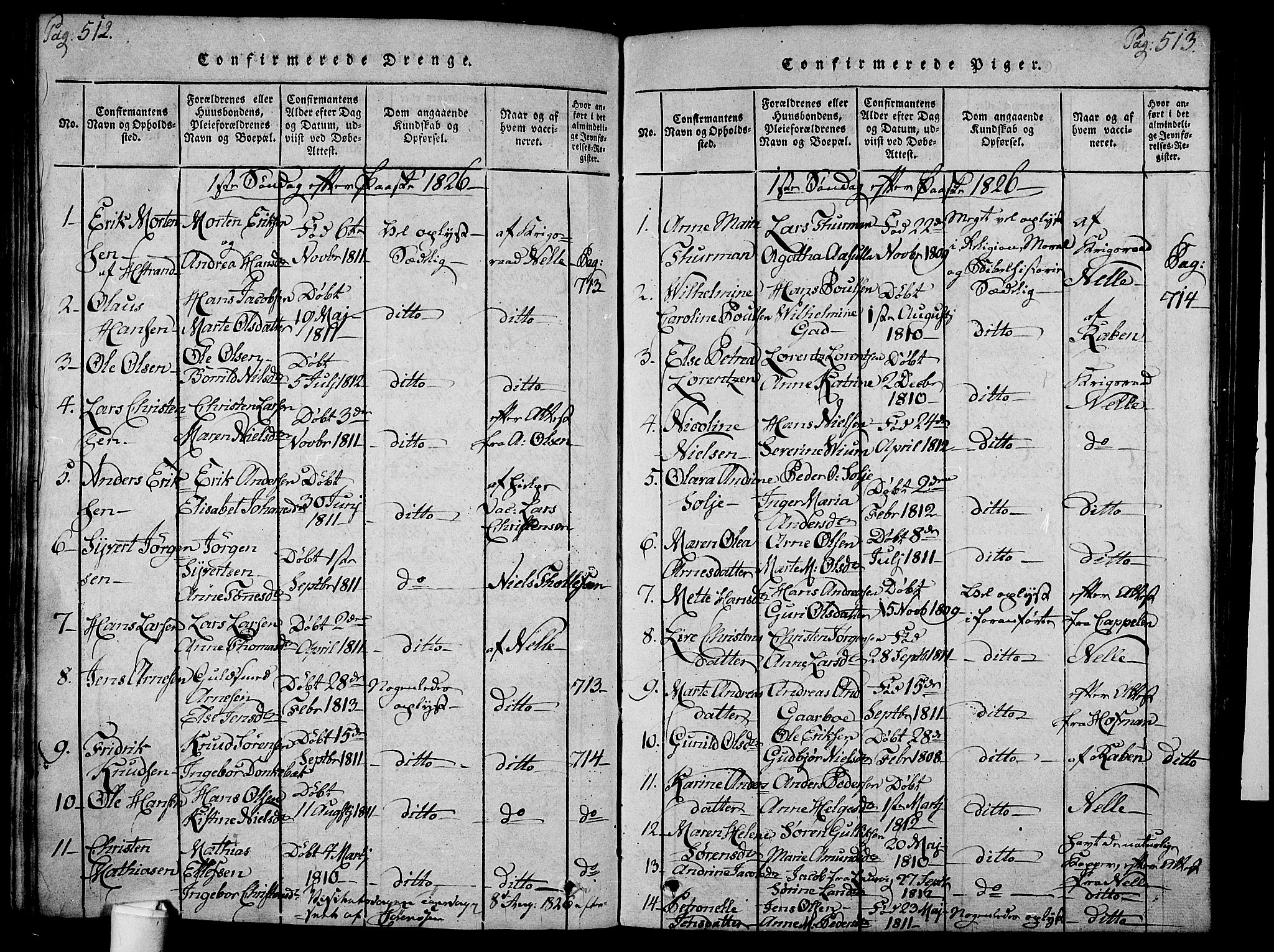Holmestrand kirkebøker, SAKO/A-346/F/Fa/L0001: Parish register (official) no. 1, 1814-1840, p. 512-513