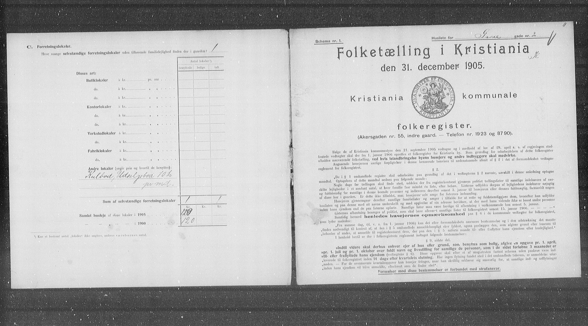 OBA, Municipal Census 1905 for Kristiania, 1905, p. 15666