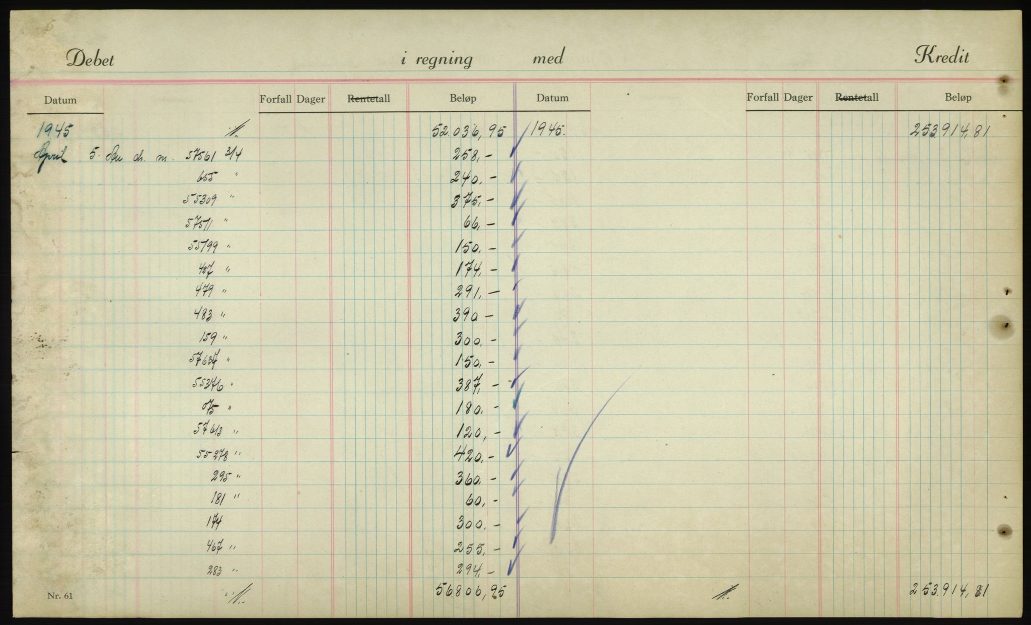 Forsvarsdepartementet, 10. kontor / Oppgjørskontoret, AV/RA-RAFA-1225/D/Db/L0180: Lista oppgjørskontor, 1942-1952, p. 1966