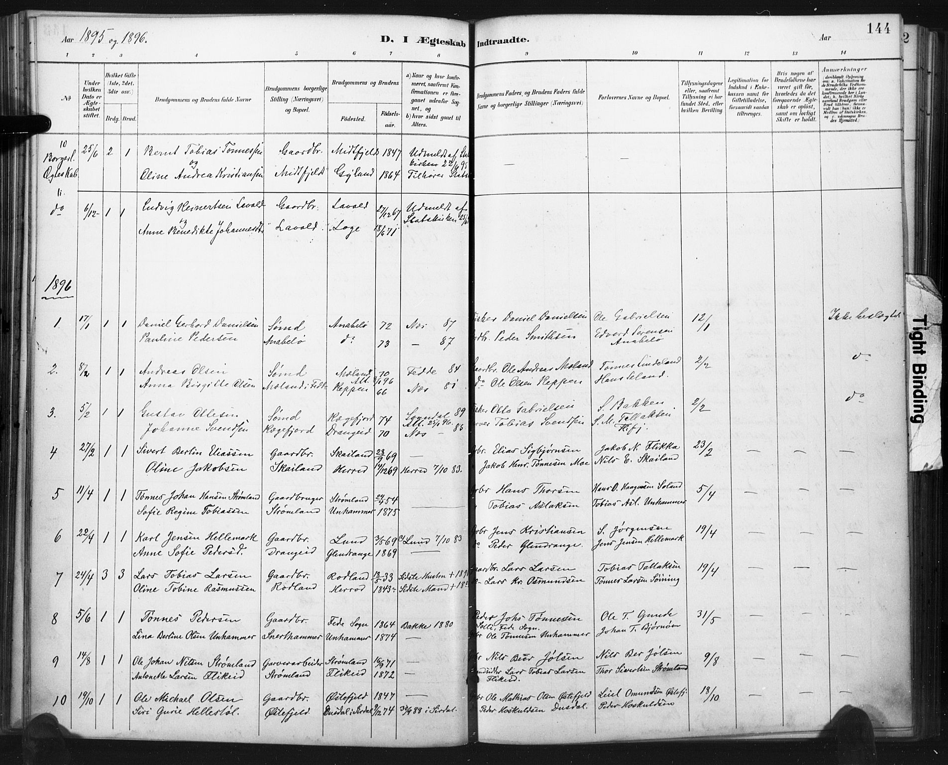 Flekkefjord sokneprestkontor, SAK/1111-0012/F/Fa/Fac/L0008: Parish register (official) no. A 8, 1885-1898, p. 144