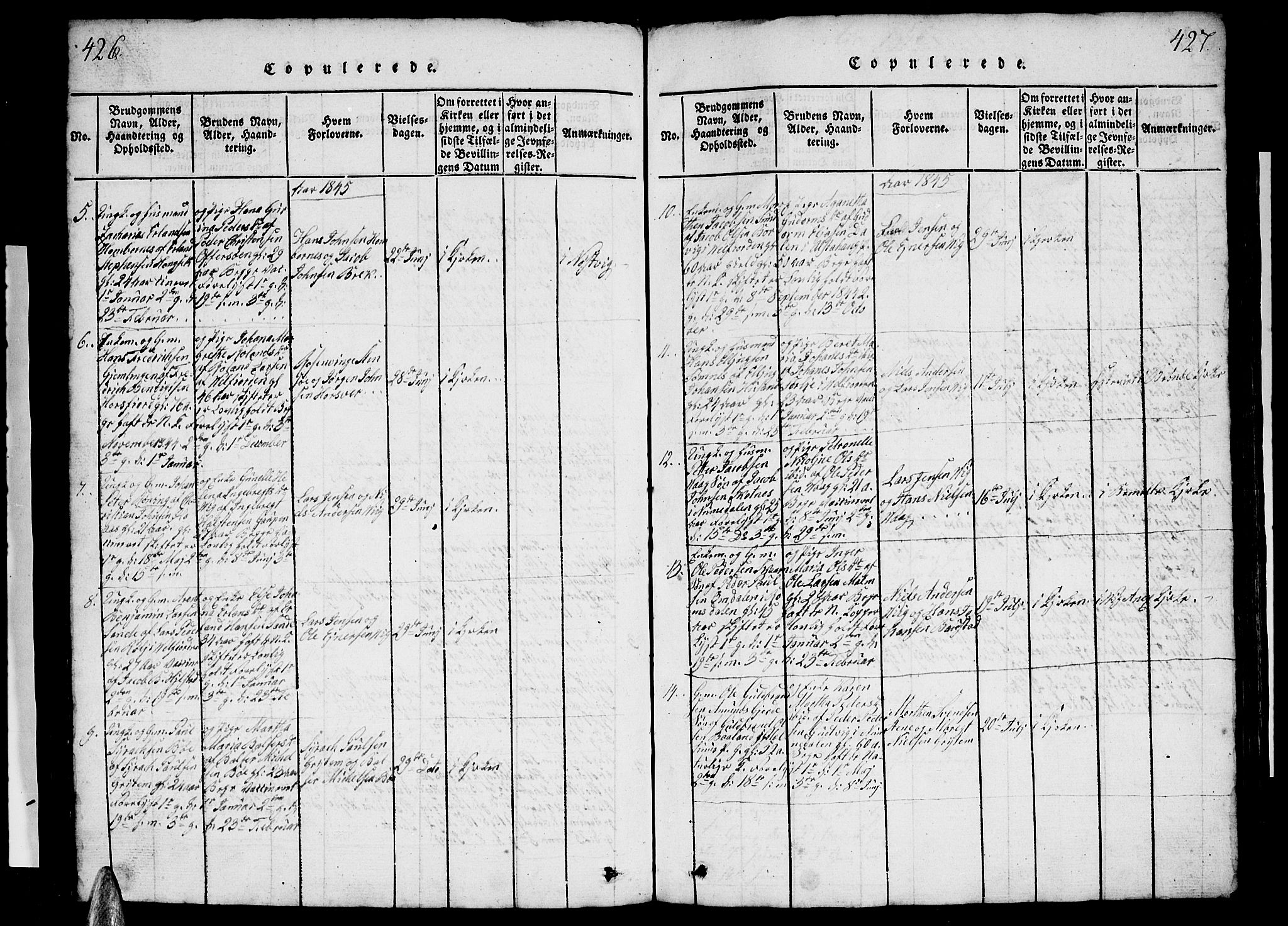 Ministerialprotokoller, klokkerbøker og fødselsregistre - Nordland, AV/SAT-A-1459/812/L0186: Parish register (copy) no. 812C04, 1820-1849, p. 426-427