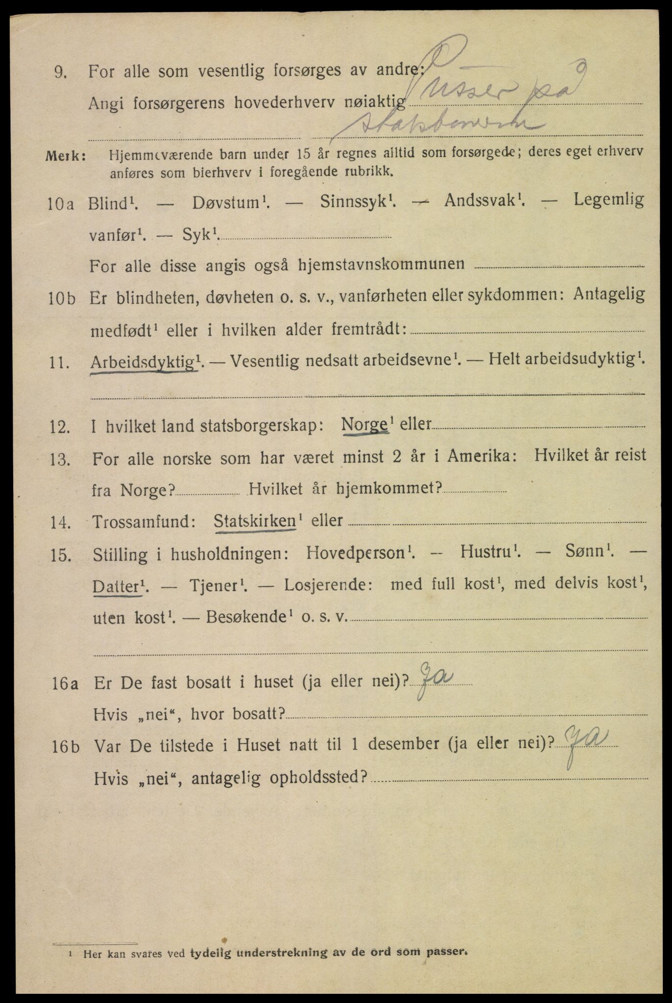 SAK, 1920 census for Flekkefjord, 1920, p. 5819