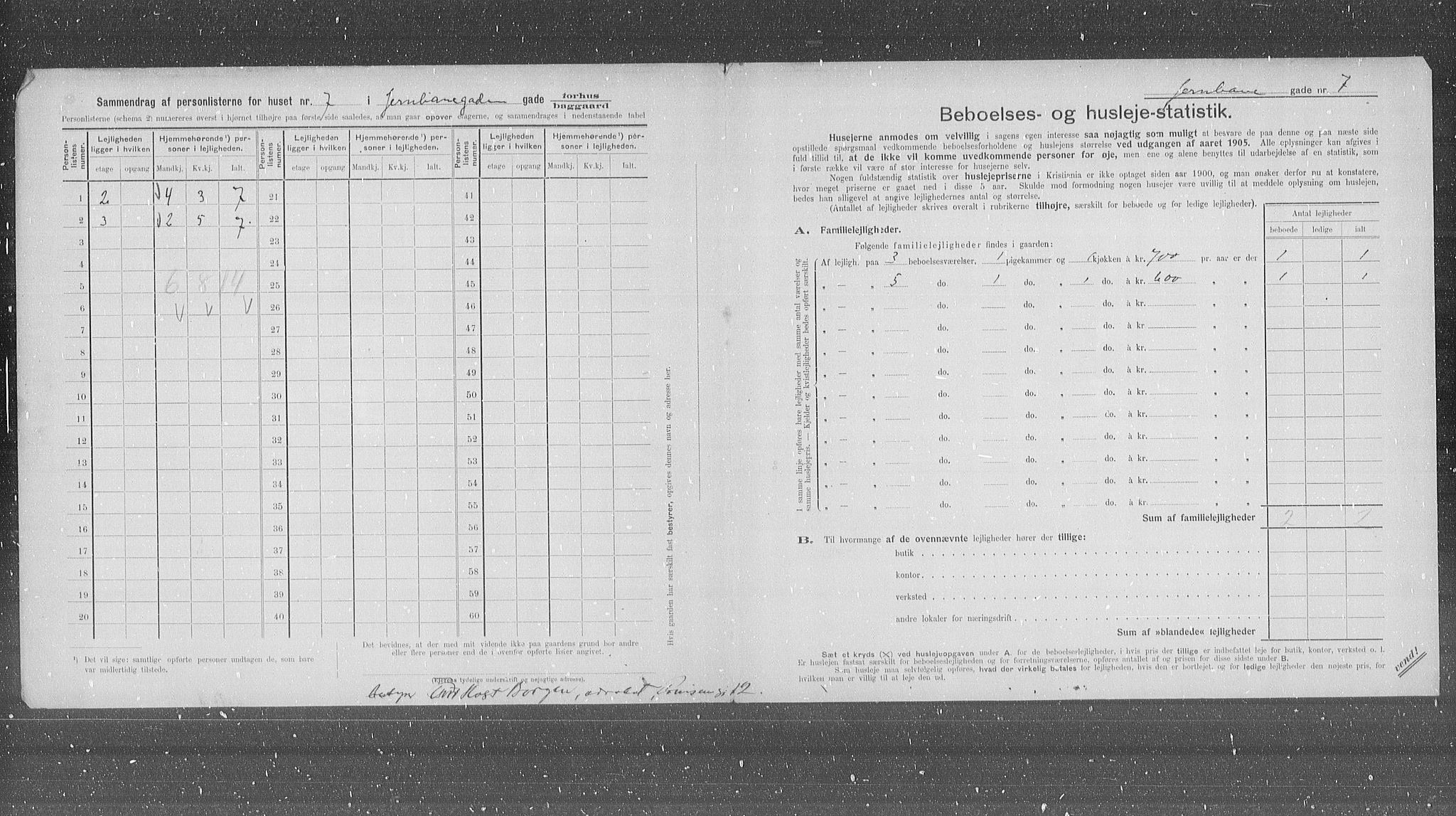 OBA, Municipal Census 1905 for Kristiania, 1905, p. 24529