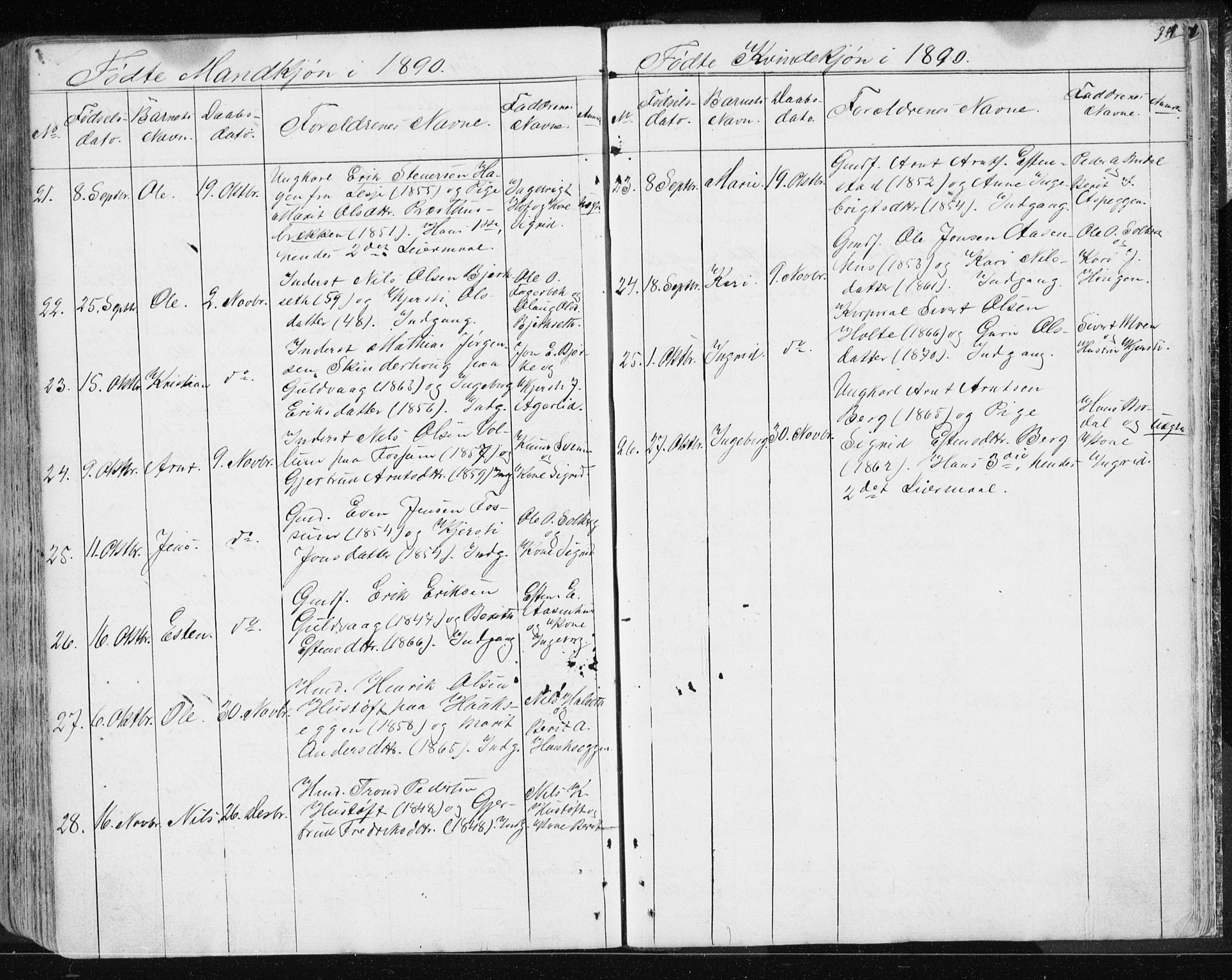 Ministerialprotokoller, klokkerbøker og fødselsregistre - Sør-Trøndelag, SAT/A-1456/689/L1043: Parish register (copy) no. 689C02, 1816-1892, p. 354