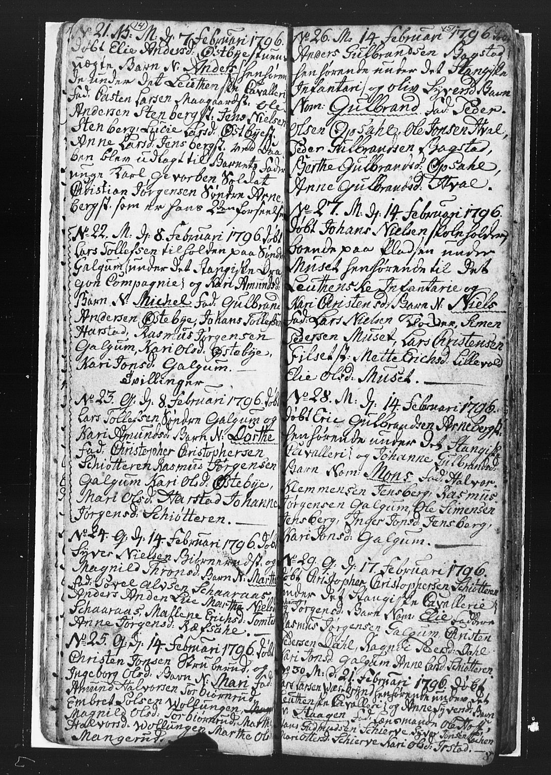 Romedal prestekontor, AV/SAH-PREST-004/L/L0002: Parish register (copy) no. 2, 1795-1800, p. 14-15