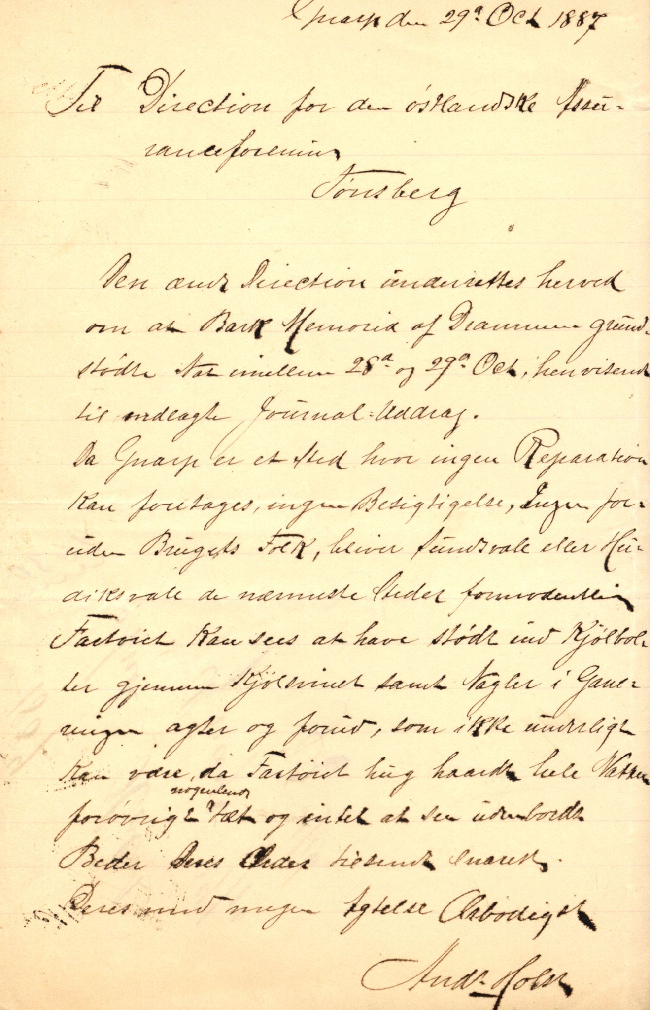 Pa 63 - Østlandske skibsassuranceforening, VEMU/A-1079/G/Ga/L0020/0010: Havaridokumenter / Anna, Silome, Oscarsborg, Memoria, Telegraf, 1887, p. 32