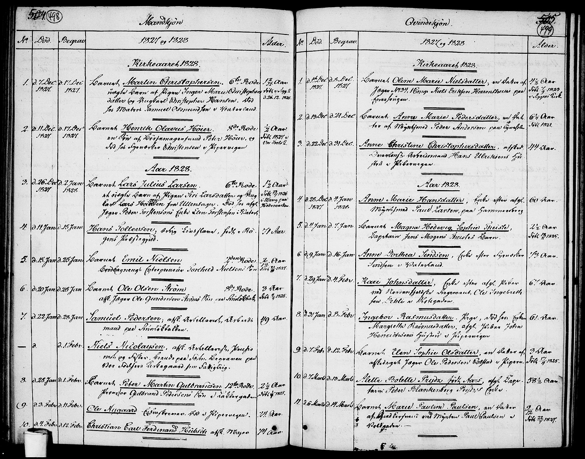 Garnisonsmenigheten Kirkebøker, SAO/A-10846/F/Fa/L0004: Parish register (official) no. 4, 1820-1828, p. 498-499
