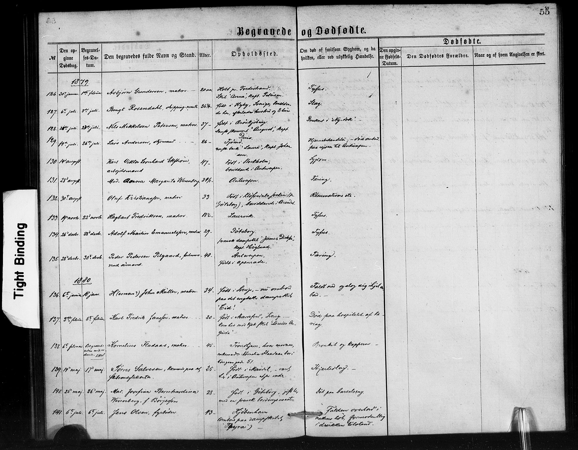 Den norske sjømannsmisjon i utlandet/Antwerpen, SAB/SAB/PA-0105/H/Ha/L0001: Parish register (official) no. A 1, 1865-1887, p. 55