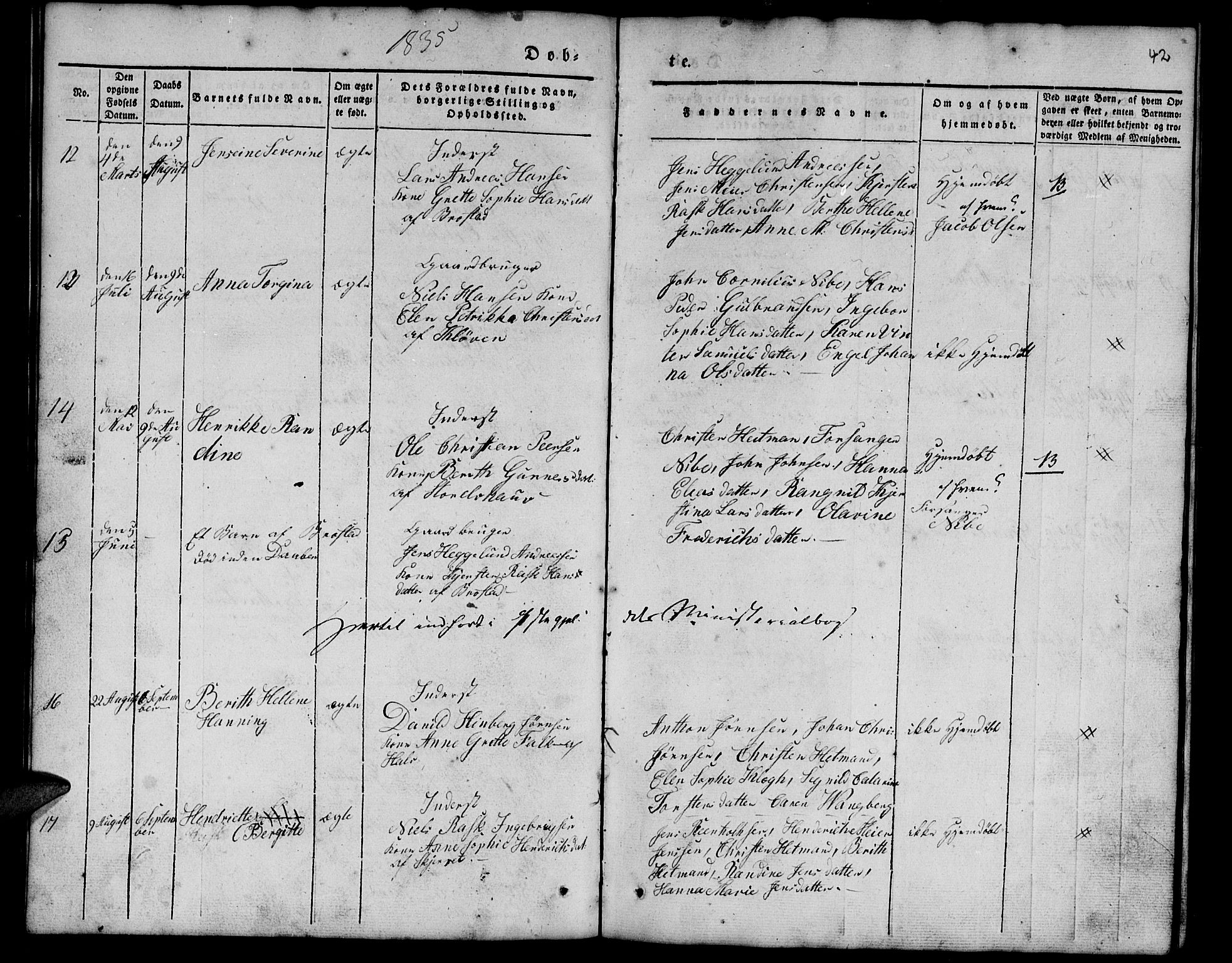 Tranøy sokneprestkontor, AV/SATØ-S-1313/I/Ia/Iab/L0010klokker: Parish register (copy) no. 10, 1835-1844, p. 42