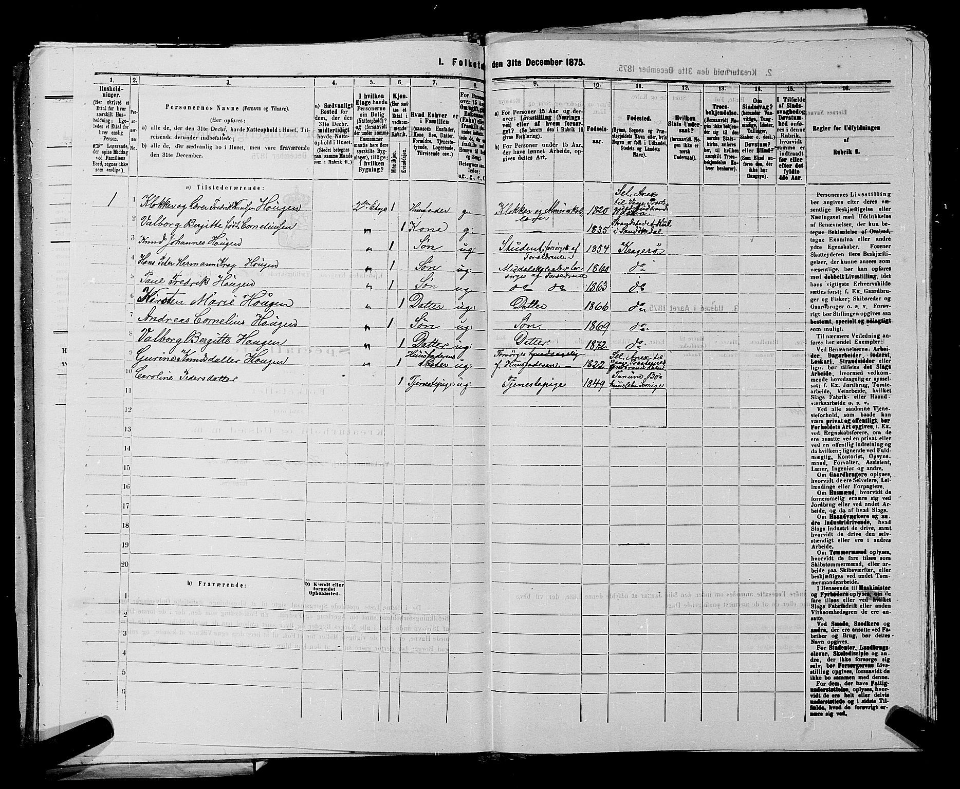 SAKO, 1875 census for 0801P Kragerø, 1875, p. 175