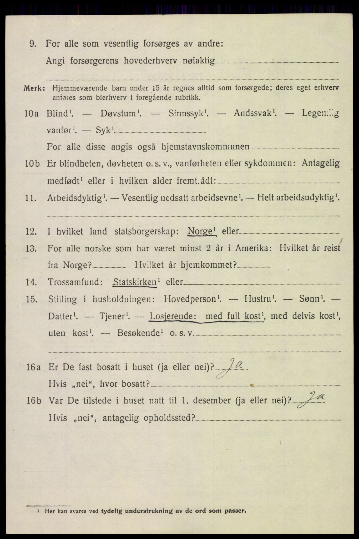 SAH, 1920 census for Torpa, 1920, p. 5216