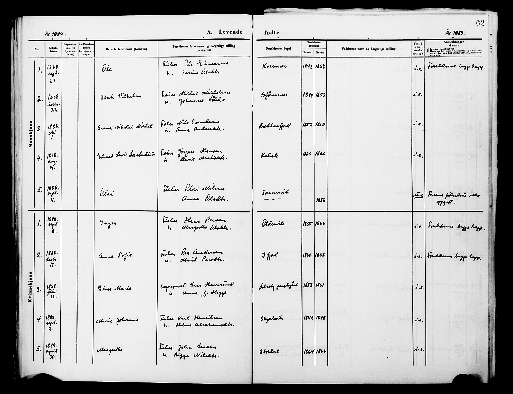 Lebesby sokneprestkontor, SATØ/S-1353/H/Ha/L0004kirke: Parish register (official) no. 4, 1870-1902, p. 62