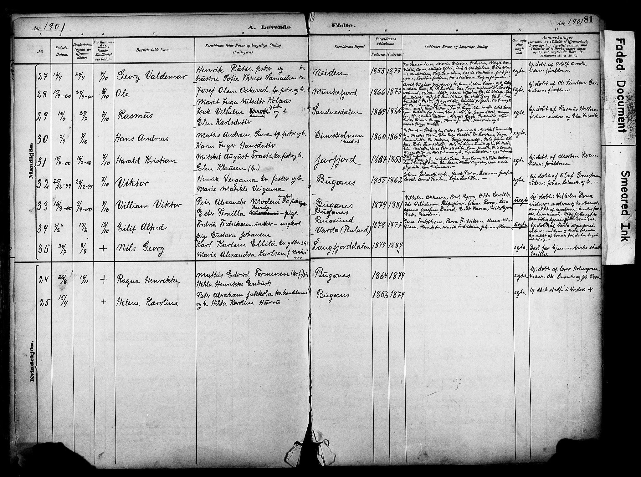 Sør-Varanger sokneprestkontor, AV/SATØ-S-1331/H/Ha/L0004kirke: Parish register (official) no. 4, 1891-1908, p. 81