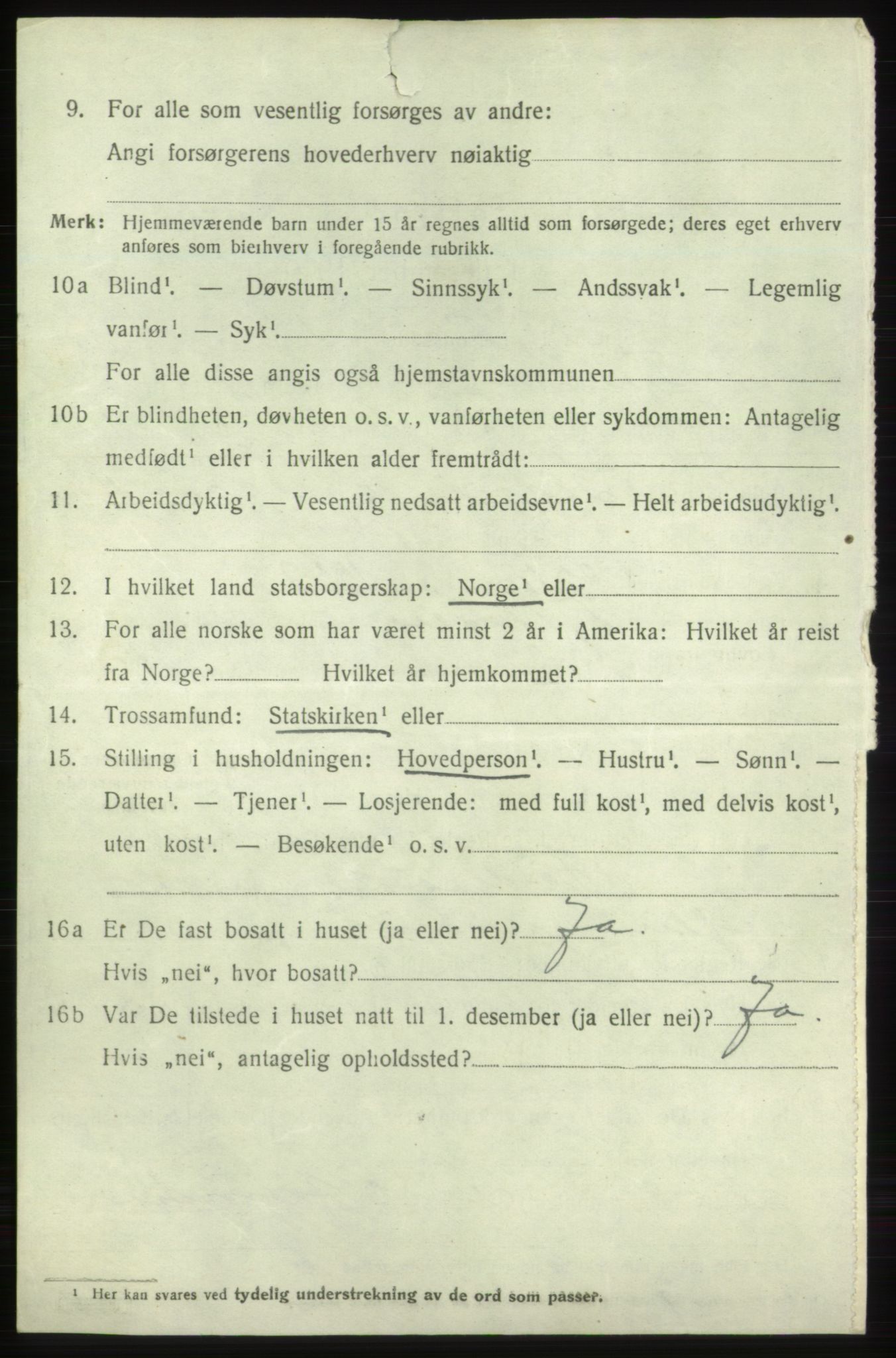 SAB, 1920 census for Fjelberg, 1920, p. 3506