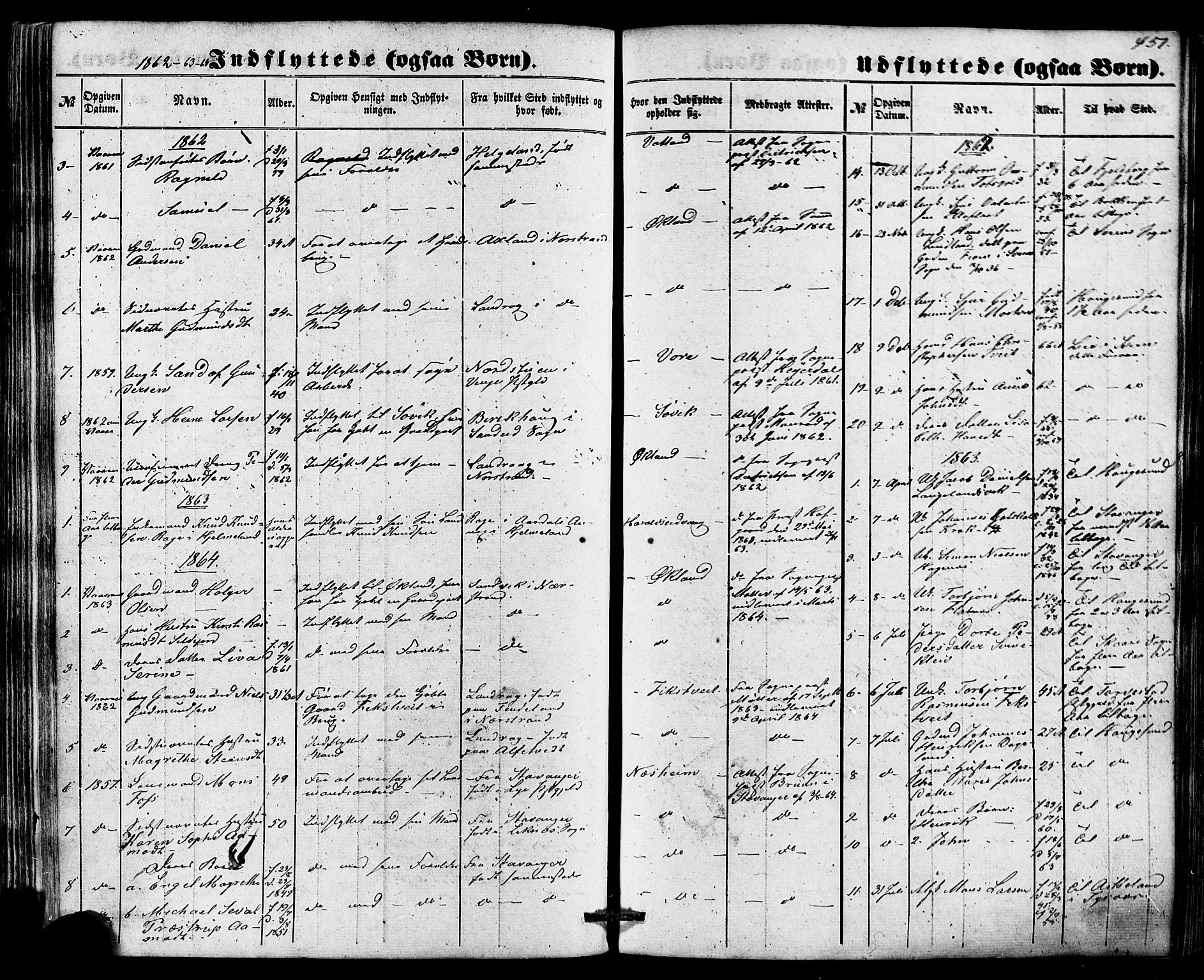 Skjold sokneprestkontor, AV/SAST-A-101847/H/Ha/Haa/L0008: Parish register (official) no. A 8, 1856-1882, p. 451