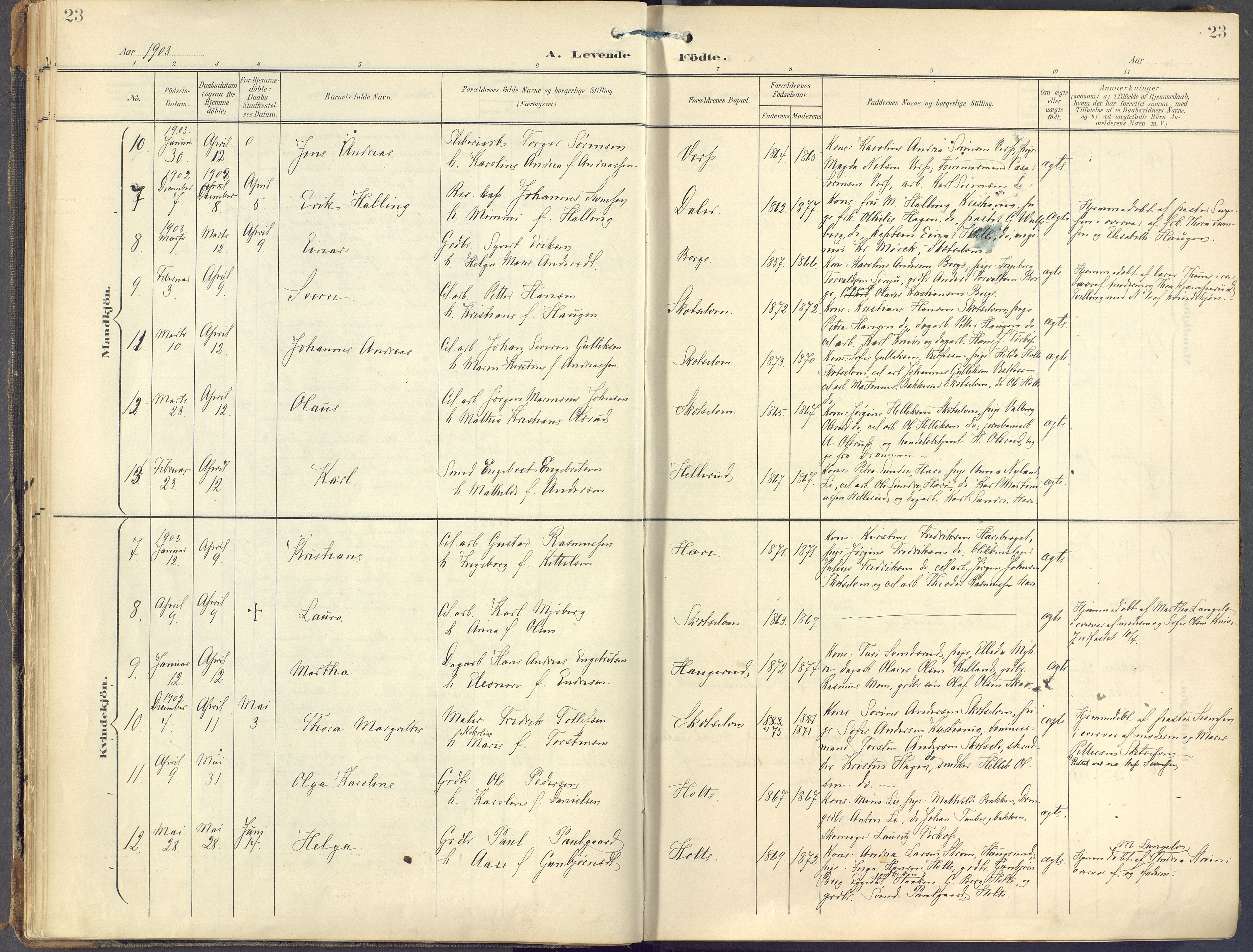 Eiker kirkebøker, SAKO/A-4/F/Fc/L0004: Parish register (official) no. III 4, 1900-1919, p. 23