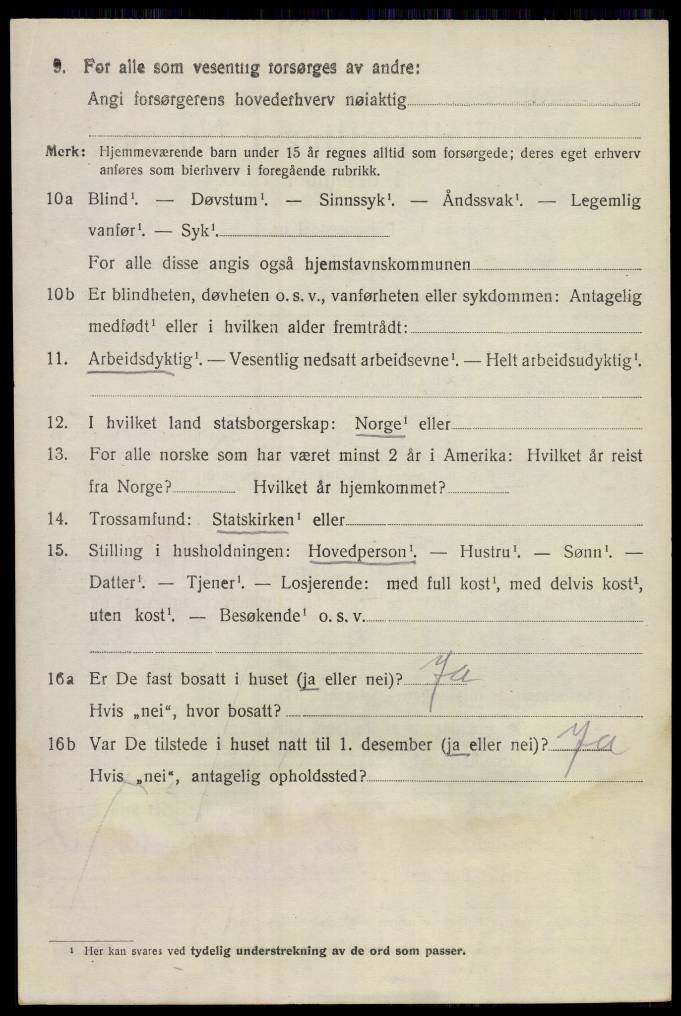 SAKO, 1920 census for Lunde, 1920, p. 4422