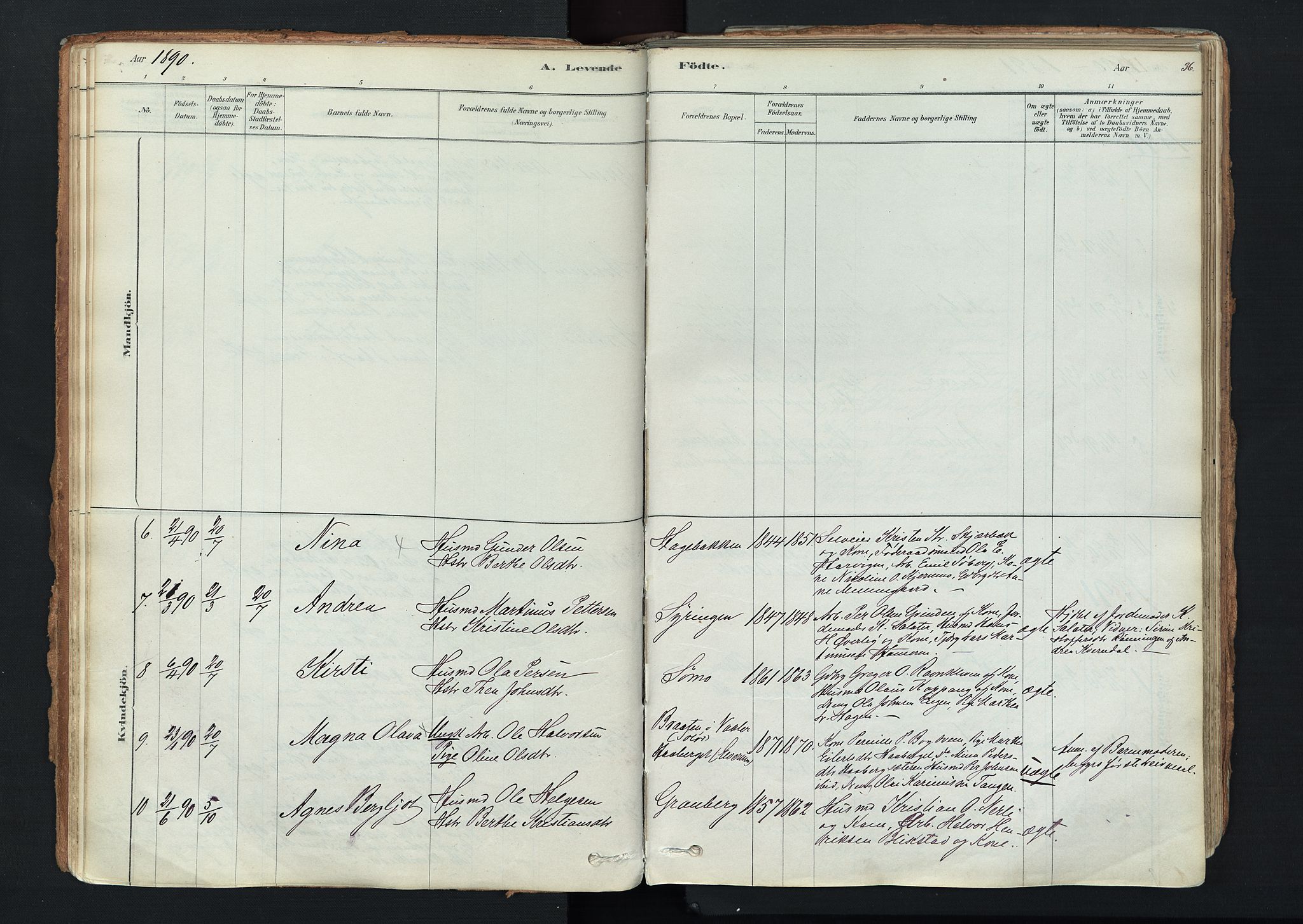 Trysil prestekontor, SAH/PREST-046/H/Ha/Haa/L0011: Parish register (official) no. 11, 1878-1912, p. 36