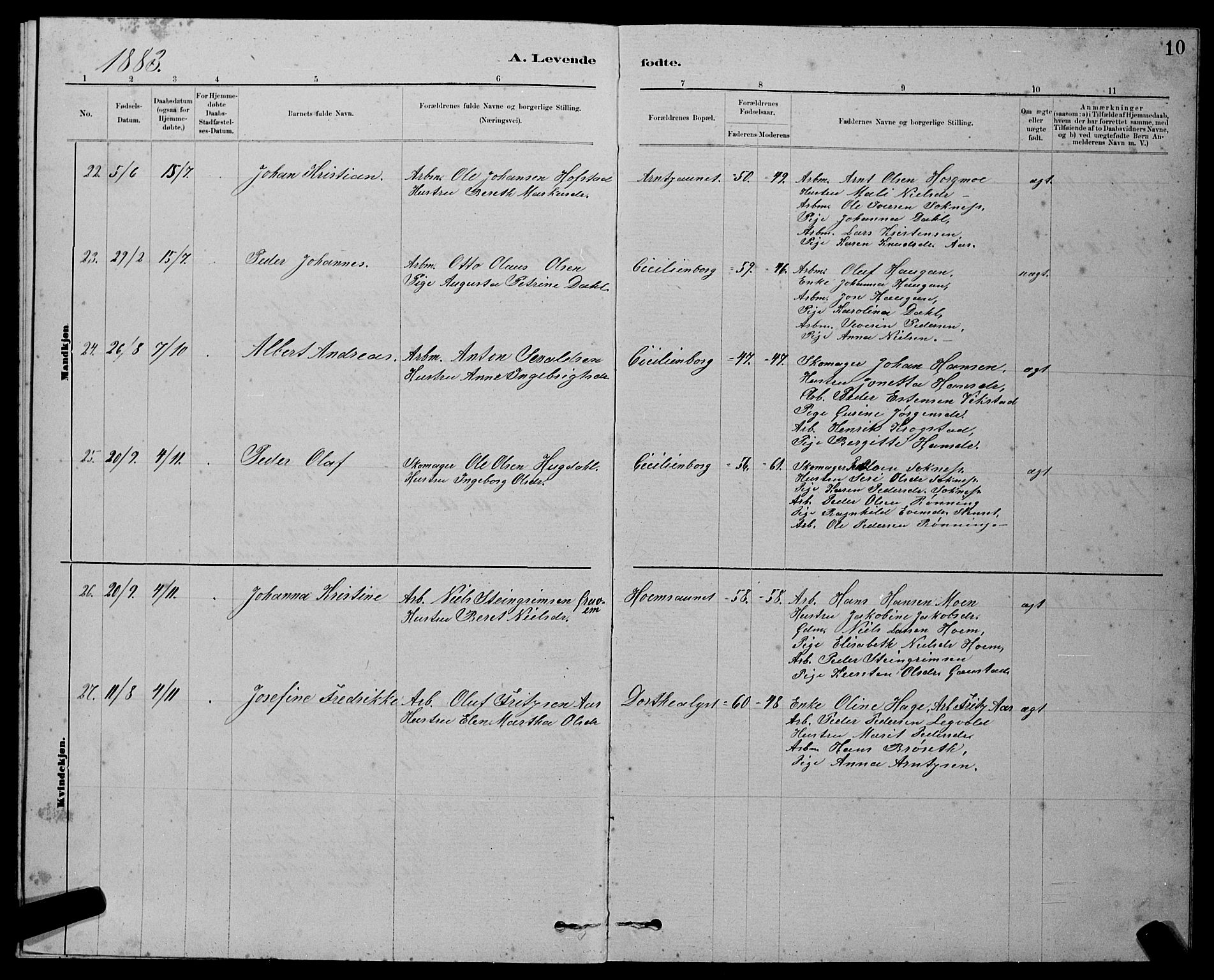 Ministerialprotokoller, klokkerbøker og fødselsregistre - Sør-Trøndelag, SAT/A-1456/611/L0354: Parish register (copy) no. 611C02, 1881-1896, p. 10