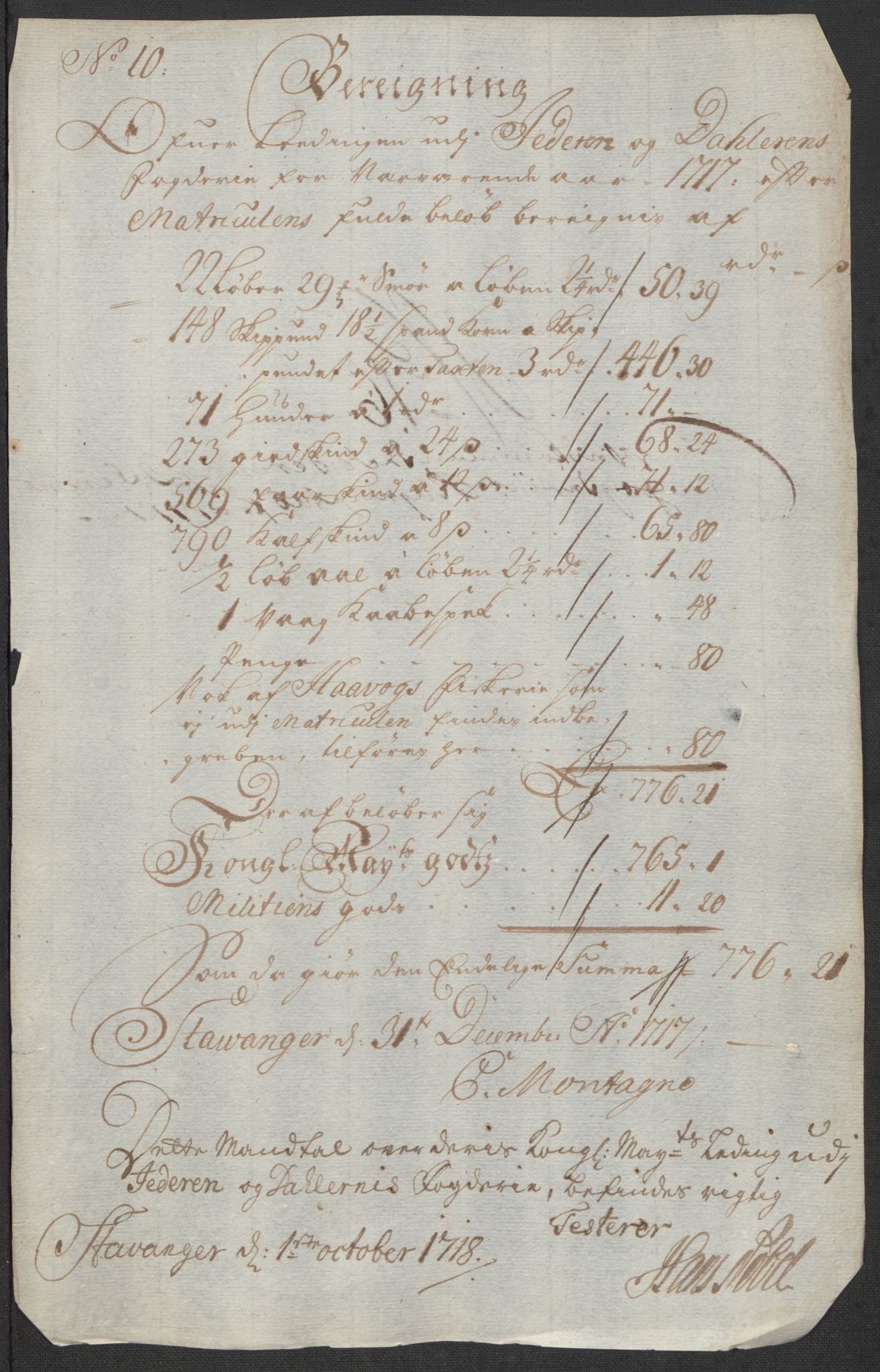 Rentekammeret inntil 1814, Reviderte regnskaper, Fogderegnskap, RA/EA-4092/R46/L2742: Fogderegnskap Jæren og Dalane, 1717, p. 103