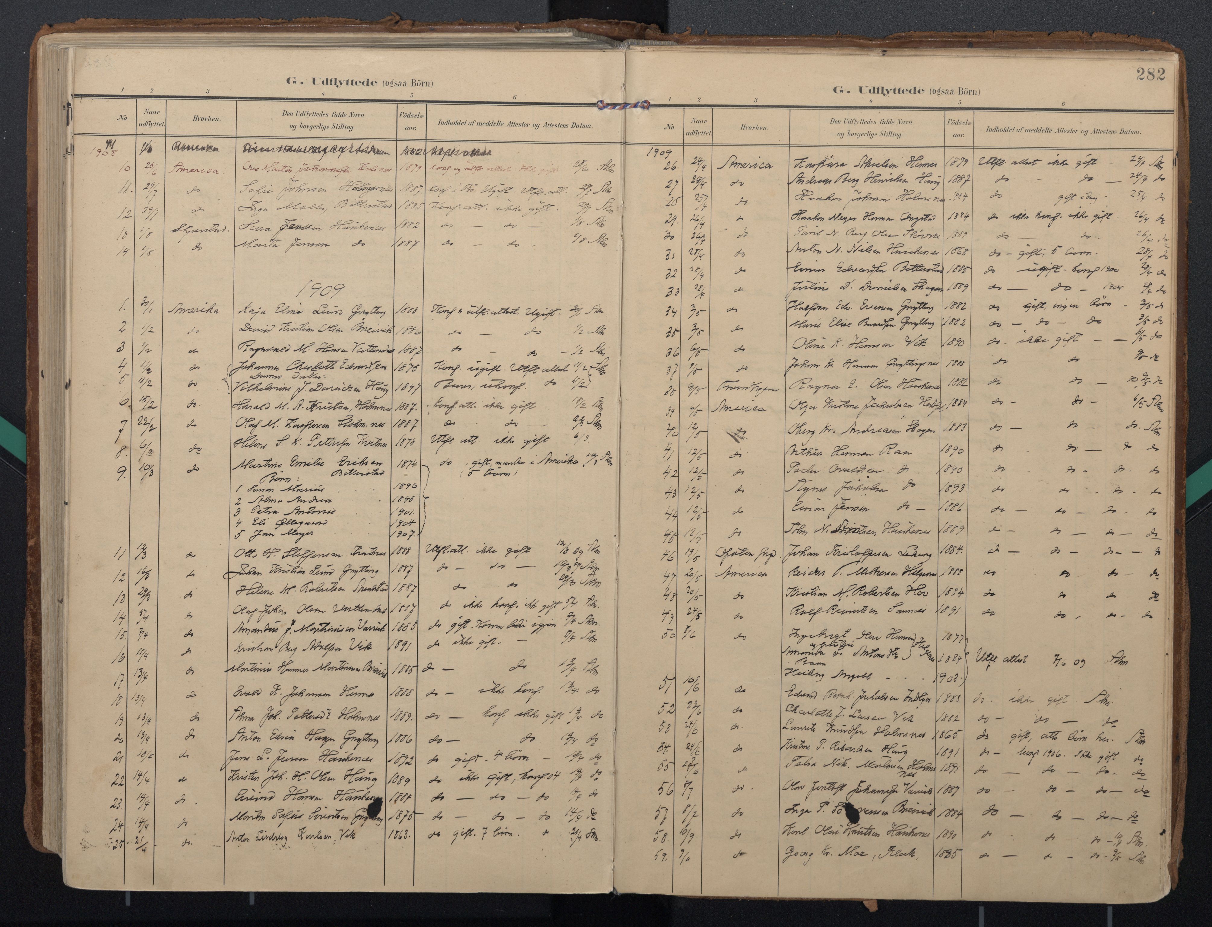 Ministerialprotokoller, klokkerbøker og fødselsregistre - Nordland, AV/SAT-A-1459/888/L1248: Parish register (official) no. 888A14, 1904-1913, p. 282