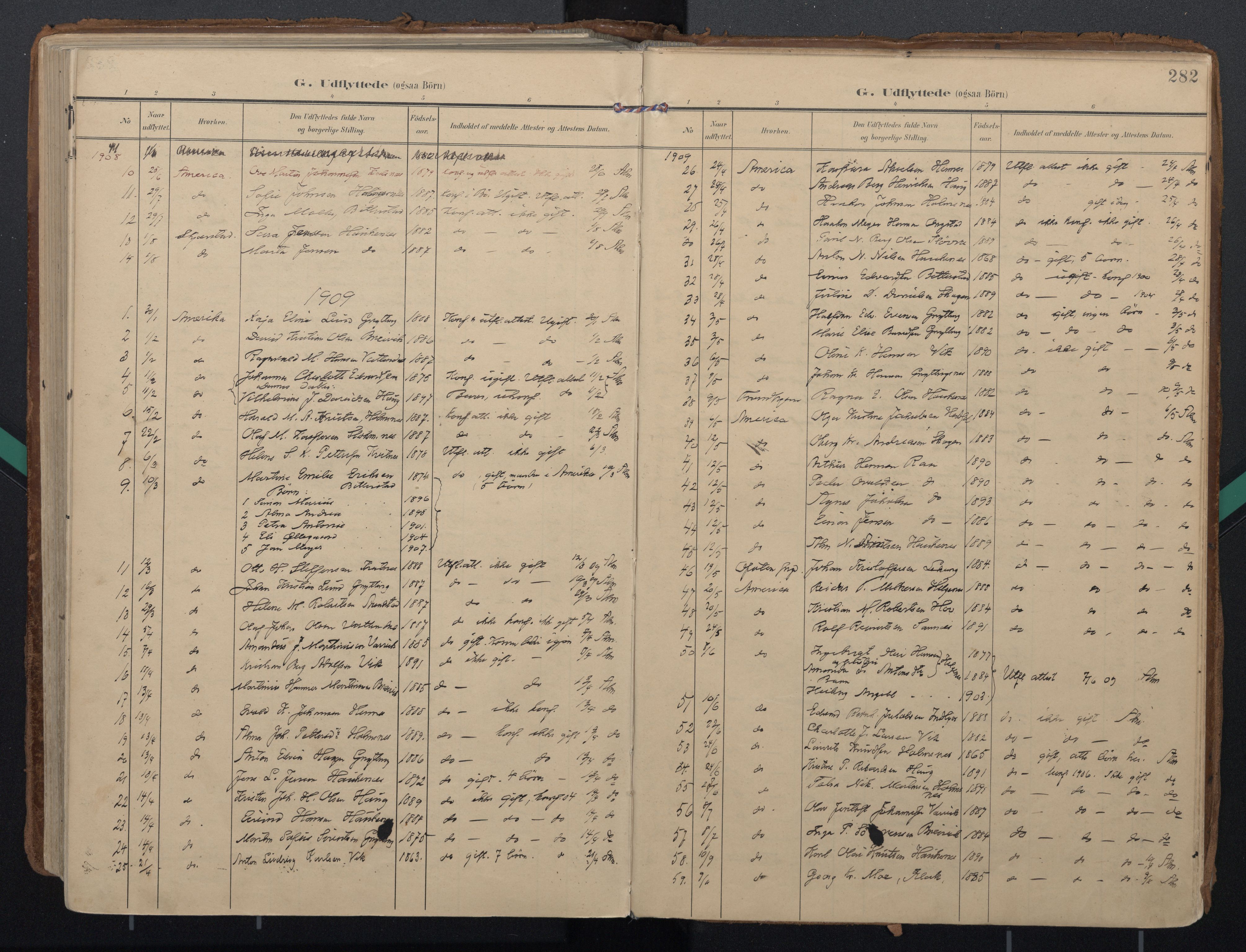 Ministerialprotokoller, klokkerbøker og fødselsregistre - Nordland, AV/SAT-A-1459/888/L1248: Parish register (official) no. 888A14, 1904-1913, p. 282