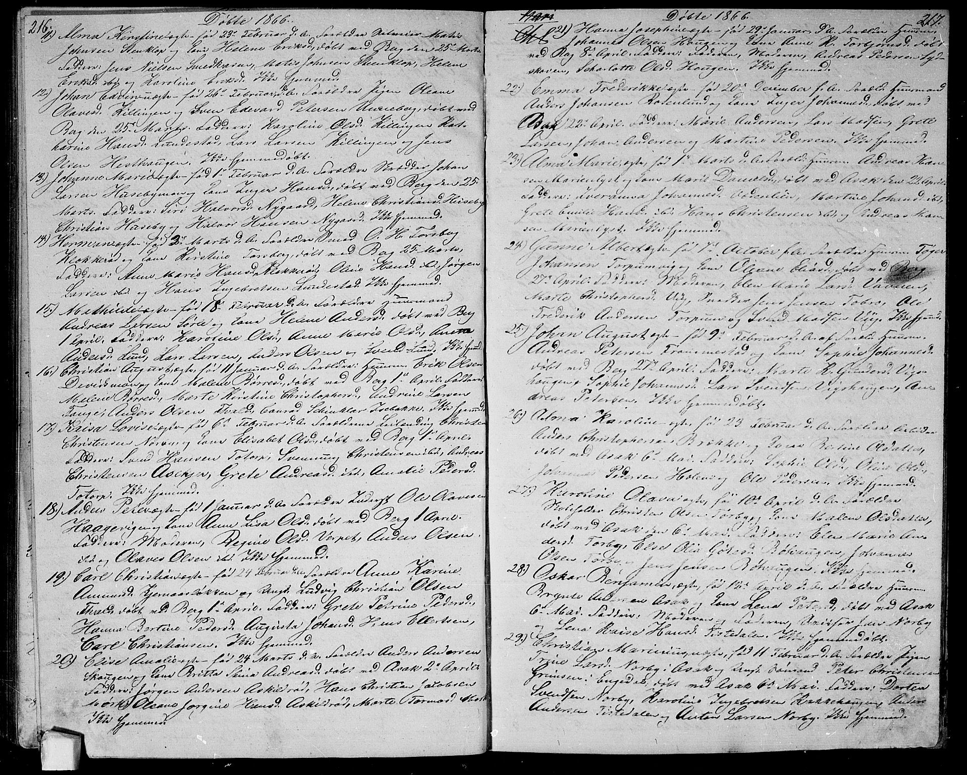 Berg prestekontor Kirkebøker, AV/SAO-A-10902/G/Ga/L0003: Parish register (copy) no.  I 3, 1850-1866, p. 216-217