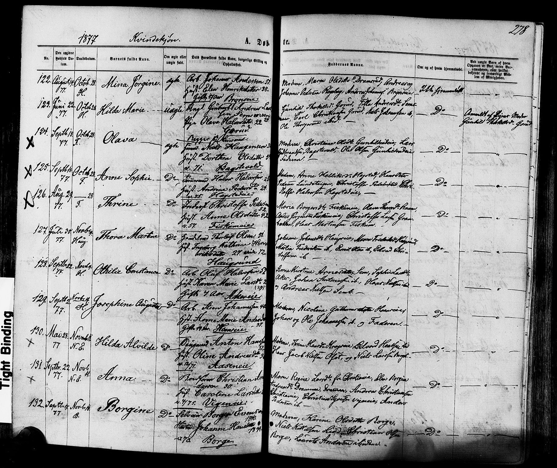 Eiker kirkebøker, SAKO/A-4/F/Fa/L0017: Parish register (official) no. I 17, 1869-1877, p. 278