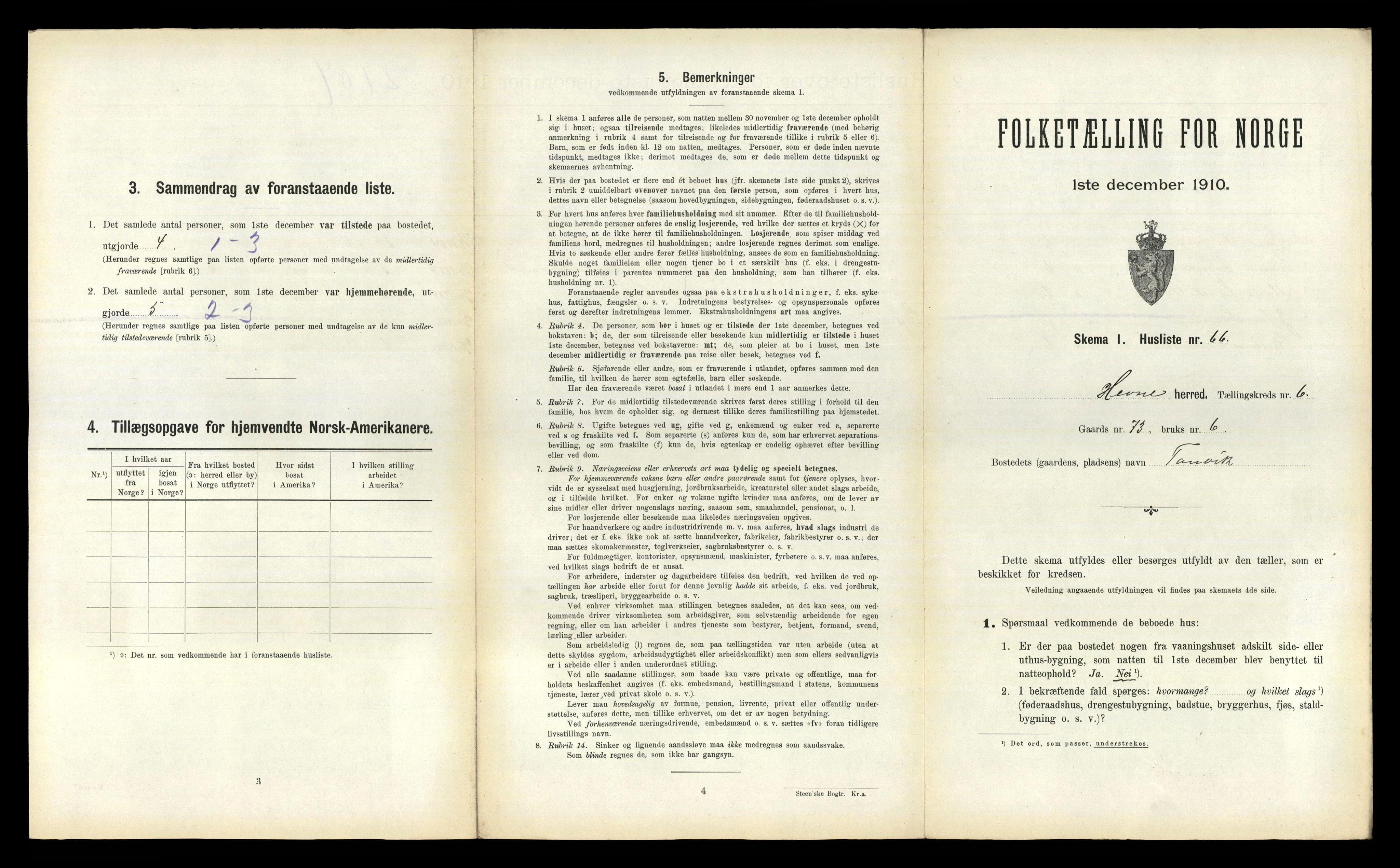 RA, 1910 census for Hemne, 1910, p. 799