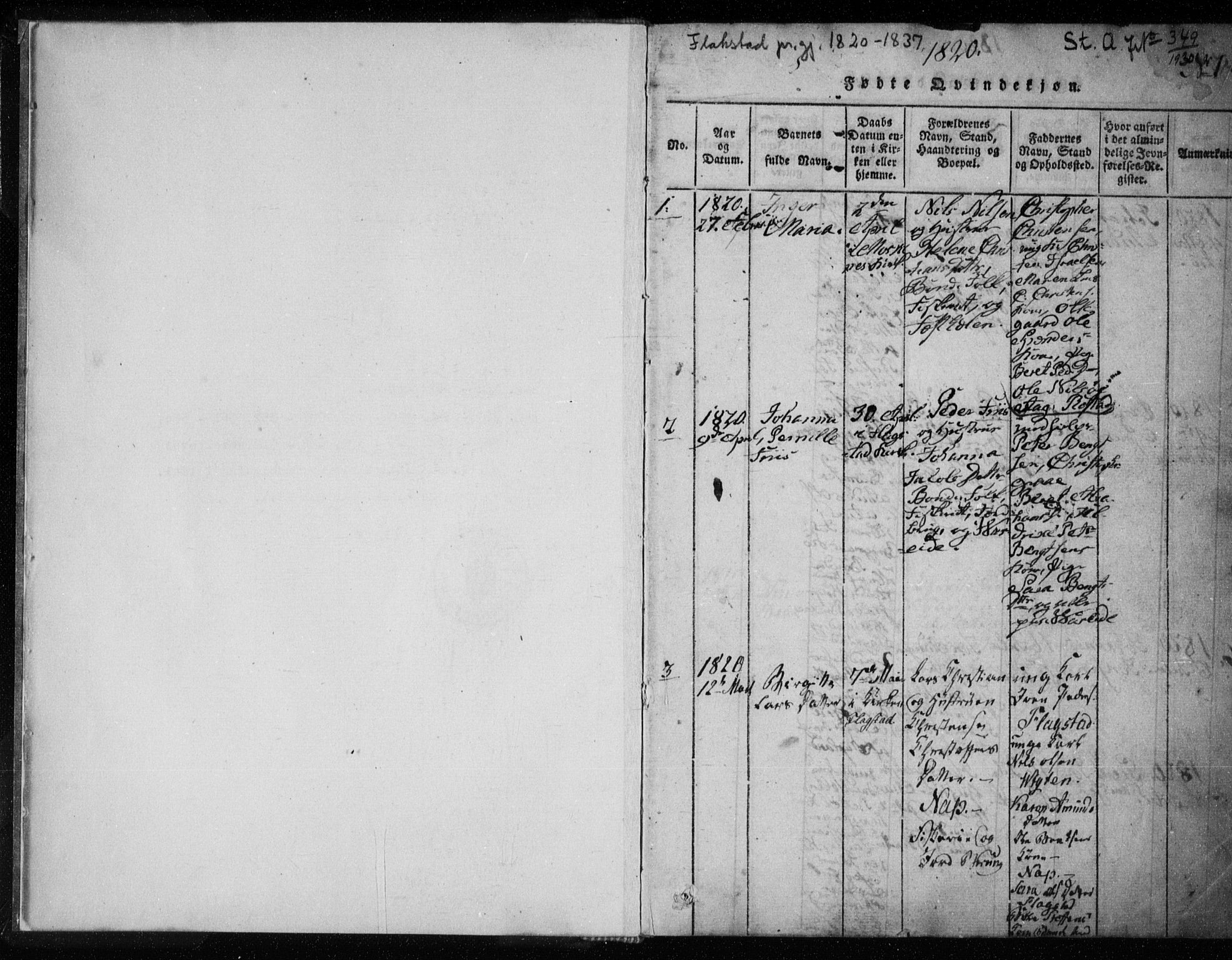 Ministerialprotokoller, klokkerbøker og fødselsregistre - Nordland, SAT/A-1459/885/L1201: Parish register (official) no. 885A02, 1820-1837, p. 0-1