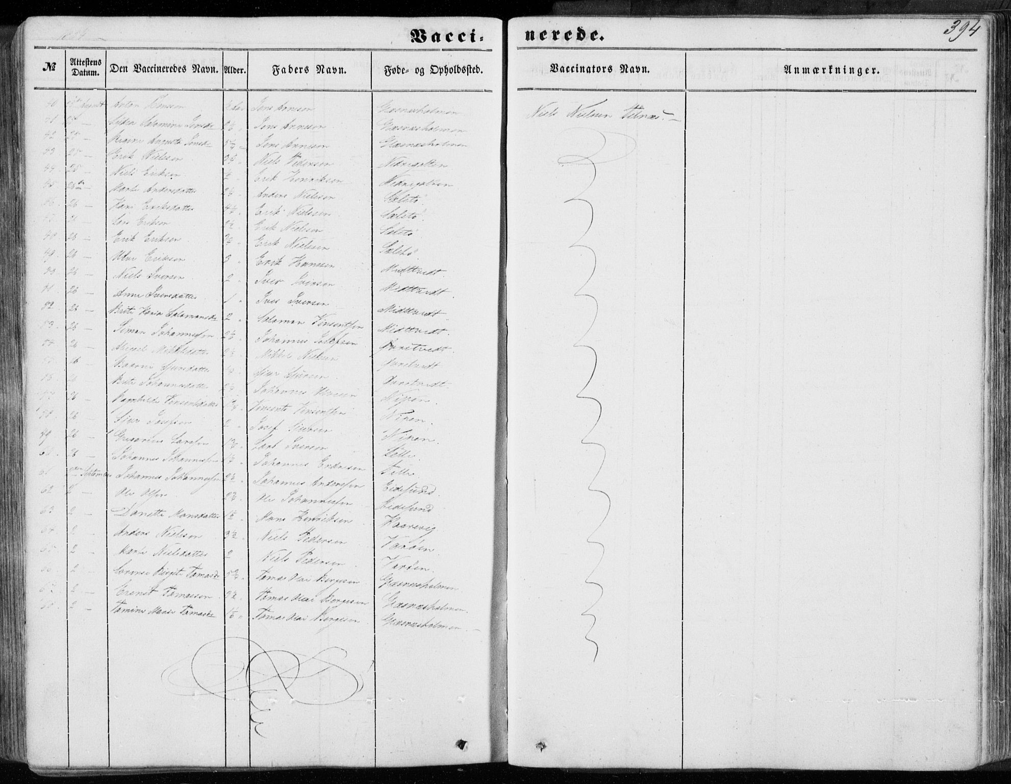 Sund sokneprestembete, SAB/A-99930: Parish register (official) no. A 14, 1850-1866, p. 394
