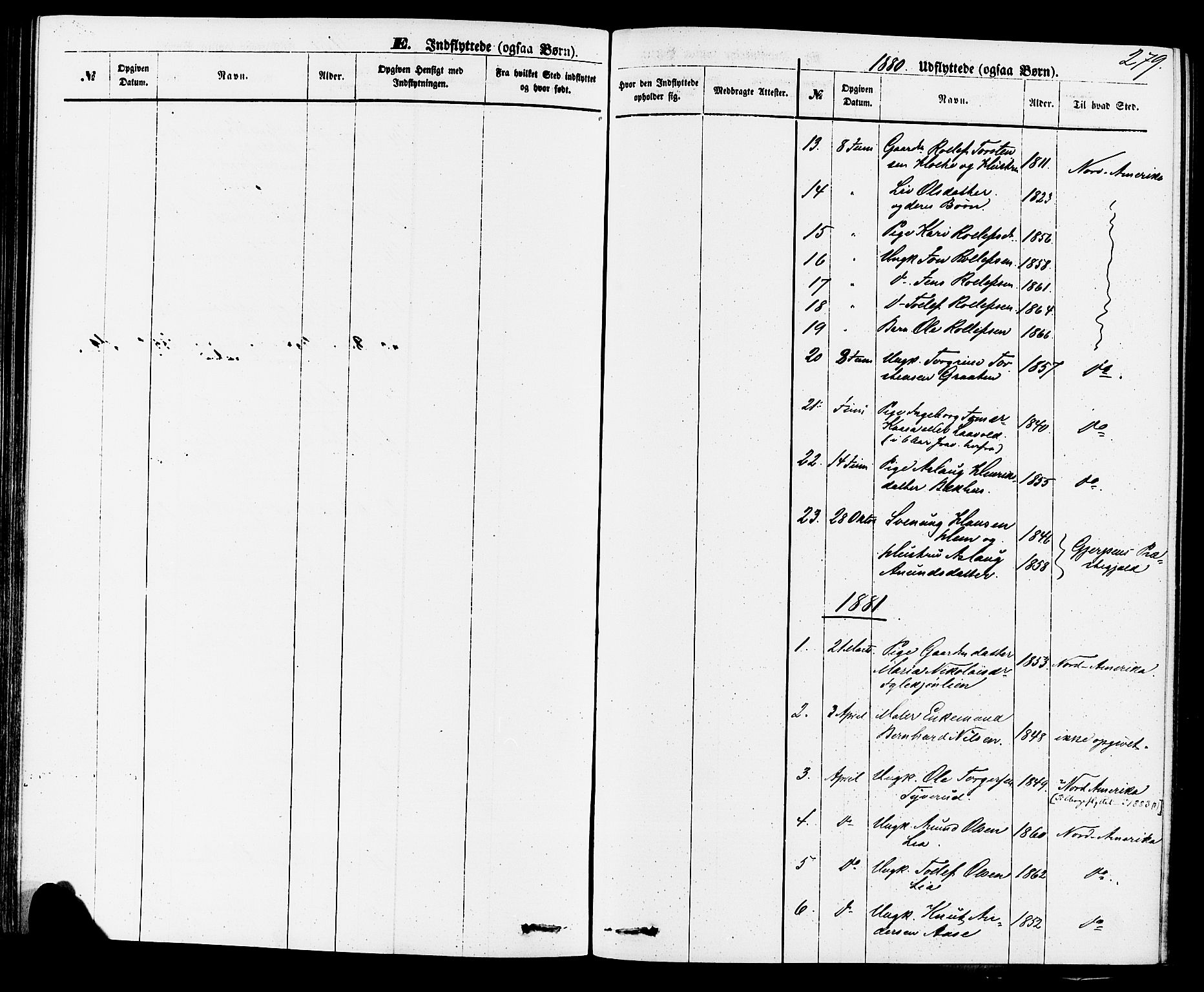 Sauherad kirkebøker, AV/SAKO-A-298/F/Fa/L0008: Parish register (official) no. I 8, 1873-1886, p. 279