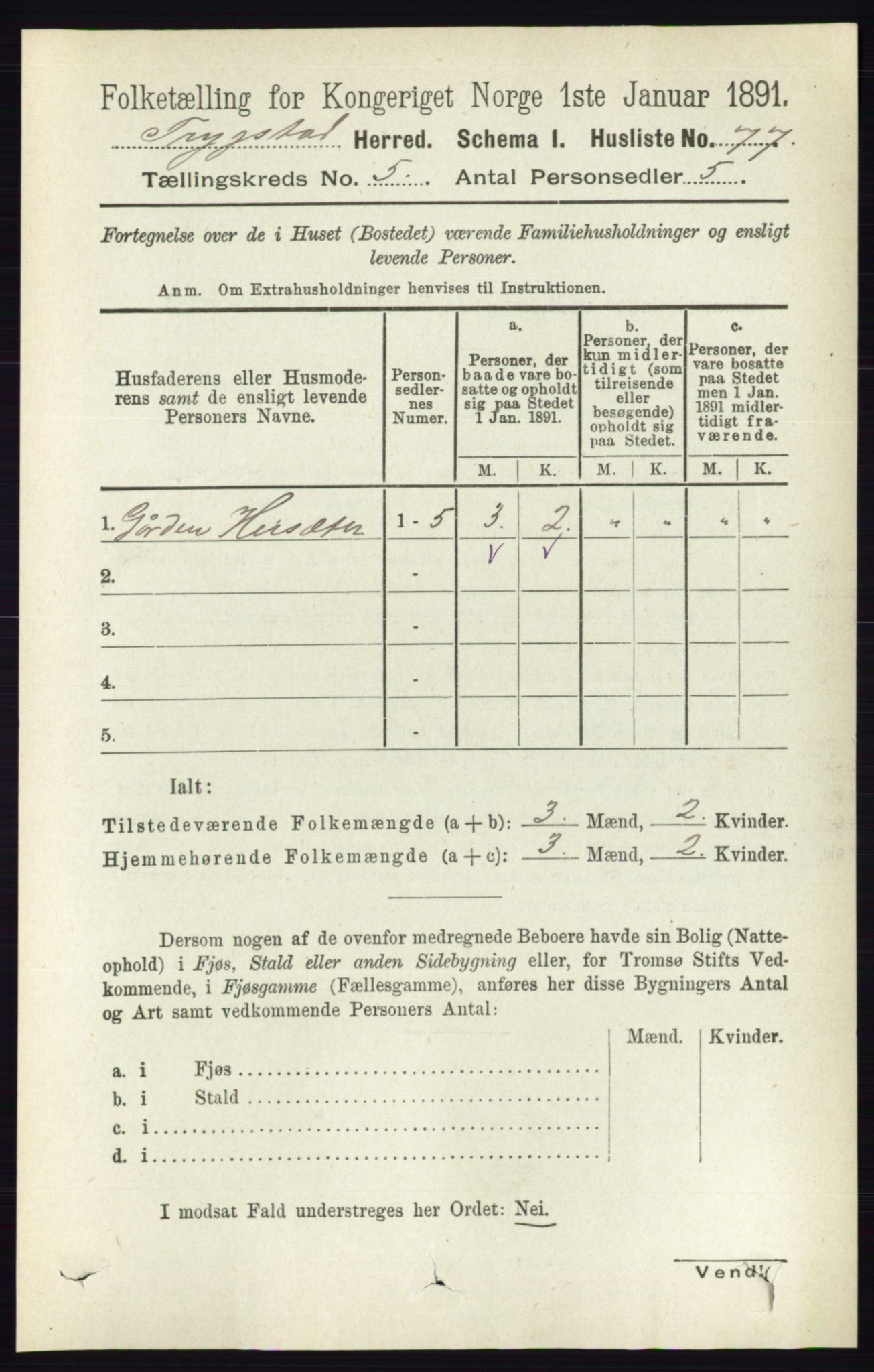 RA, 1891 Census for 0122 Trøgstad, 1891, p. 2020