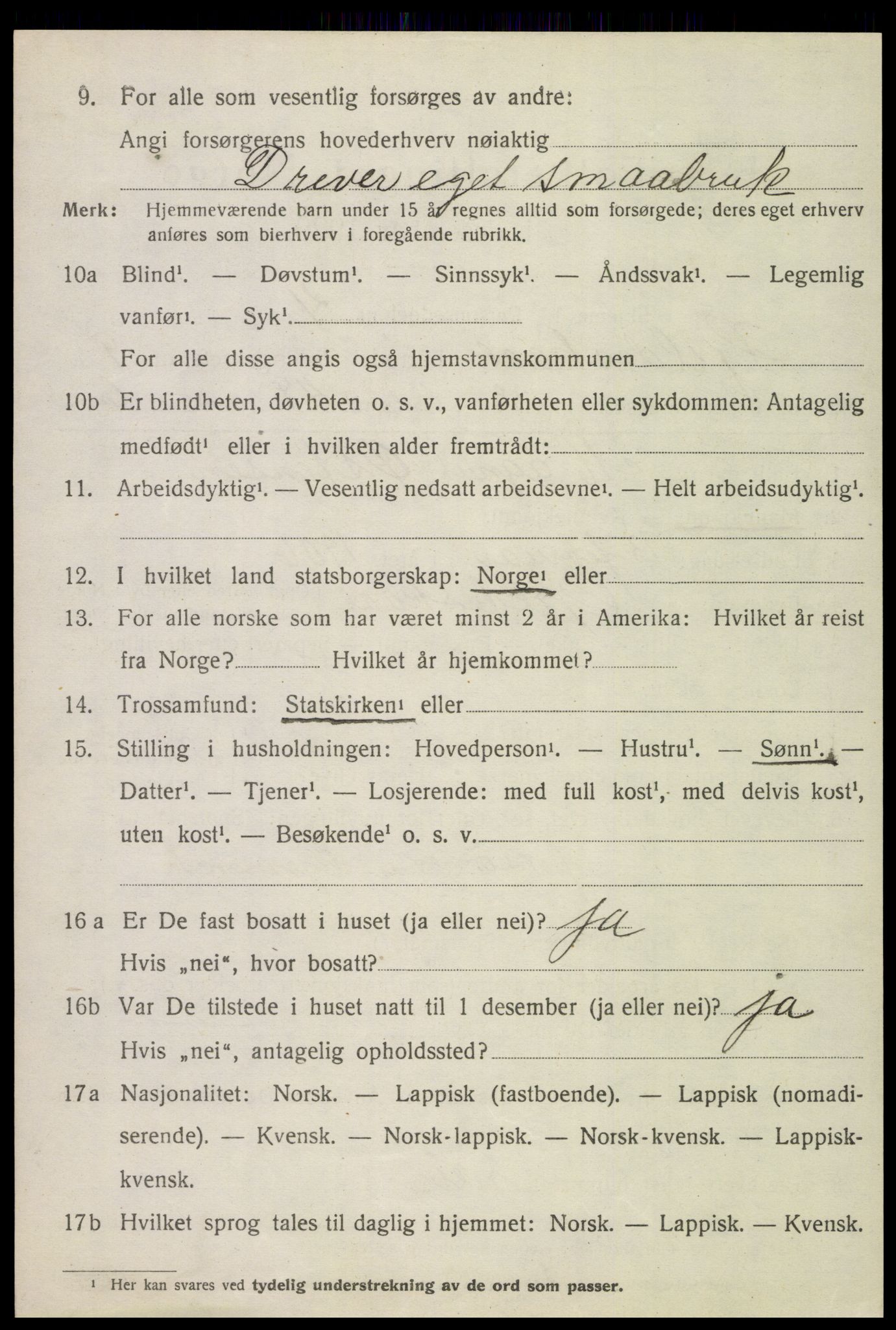 SAT, 1920 census for Gildeskål, 1920, p. 6053