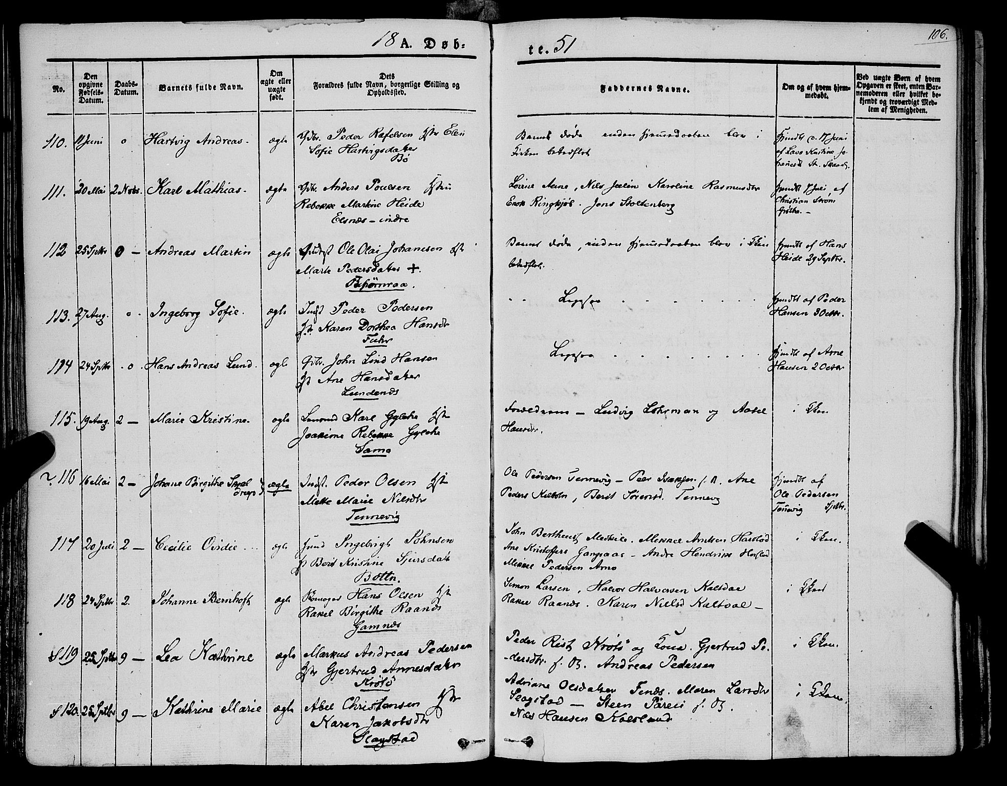 Trondenes sokneprestkontor, AV/SATØ-S-1319/H/Ha/L0009kirke: Parish register (official) no. 9, 1841-1852, p. 106