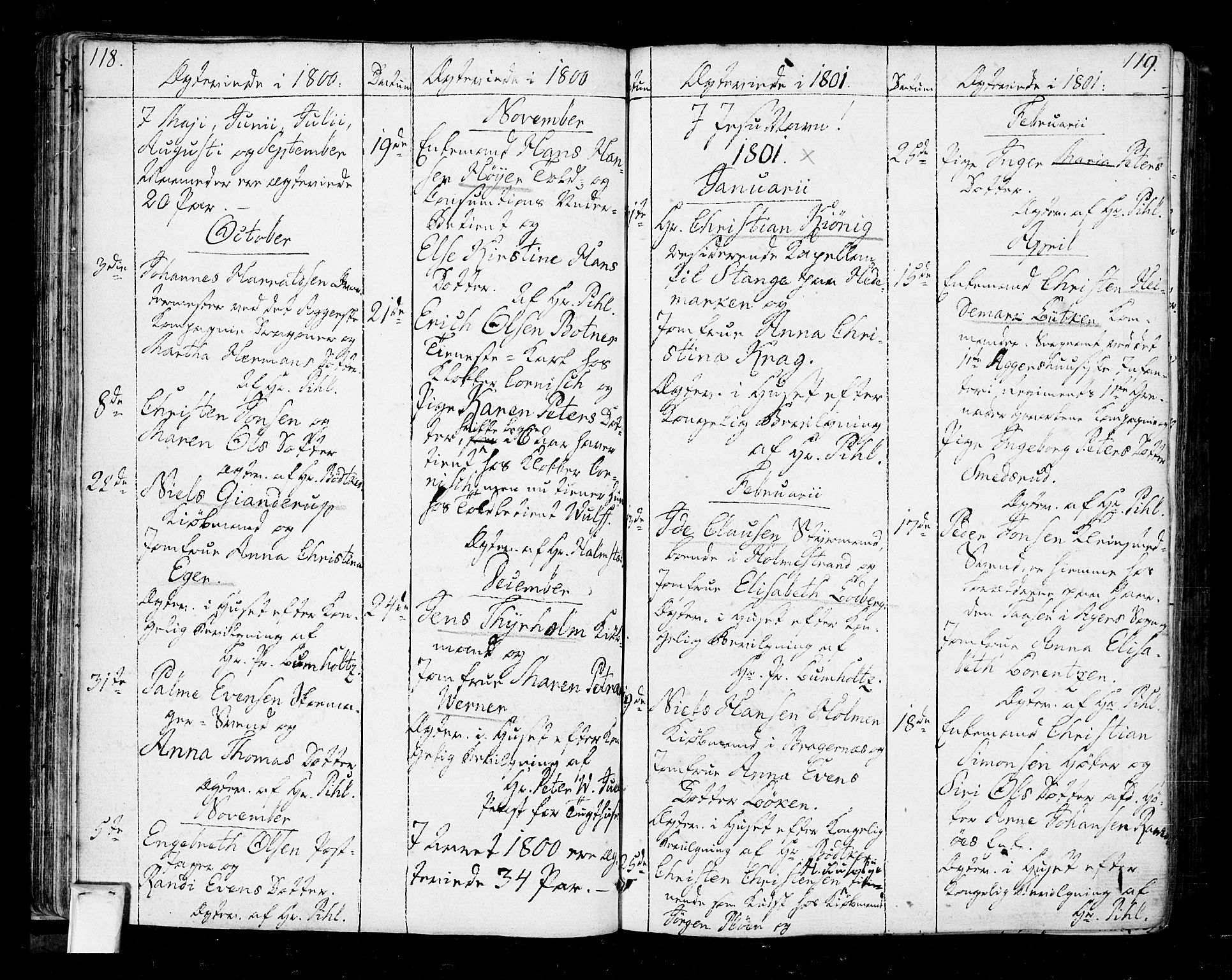 Oslo domkirke Kirkebøker, SAO/A-10752/F/Fa/L0005: Parish register (official) no. 5, 1787-1806, p. 118-119