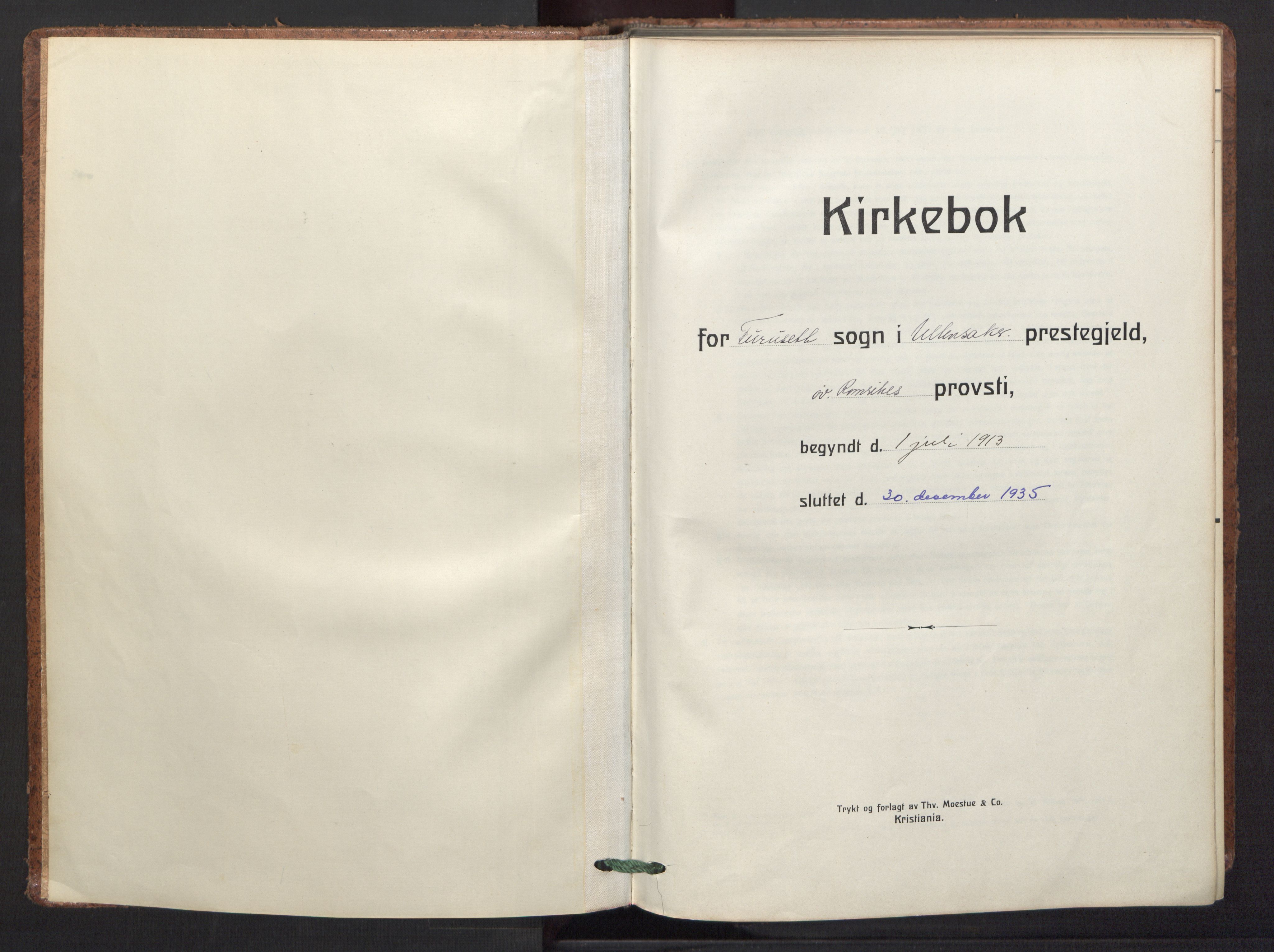 Ullensaker prestekontor Kirkebøker, AV/SAO-A-10236a/F/Fc/L0001: Parish register (official) no. III 1, 1913-1935