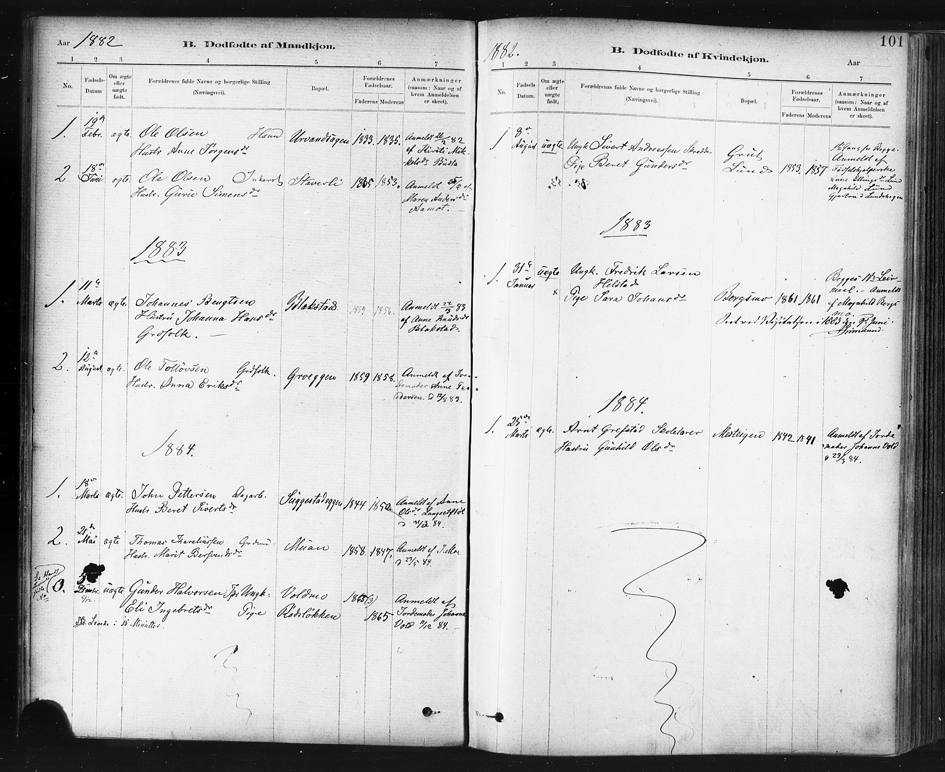Ministerialprotokoller, klokkerbøker og fødselsregistre - Sør-Trøndelag, SAT/A-1456/672/L0857: Parish register (official) no. 672A09, 1882-1893, p. 101