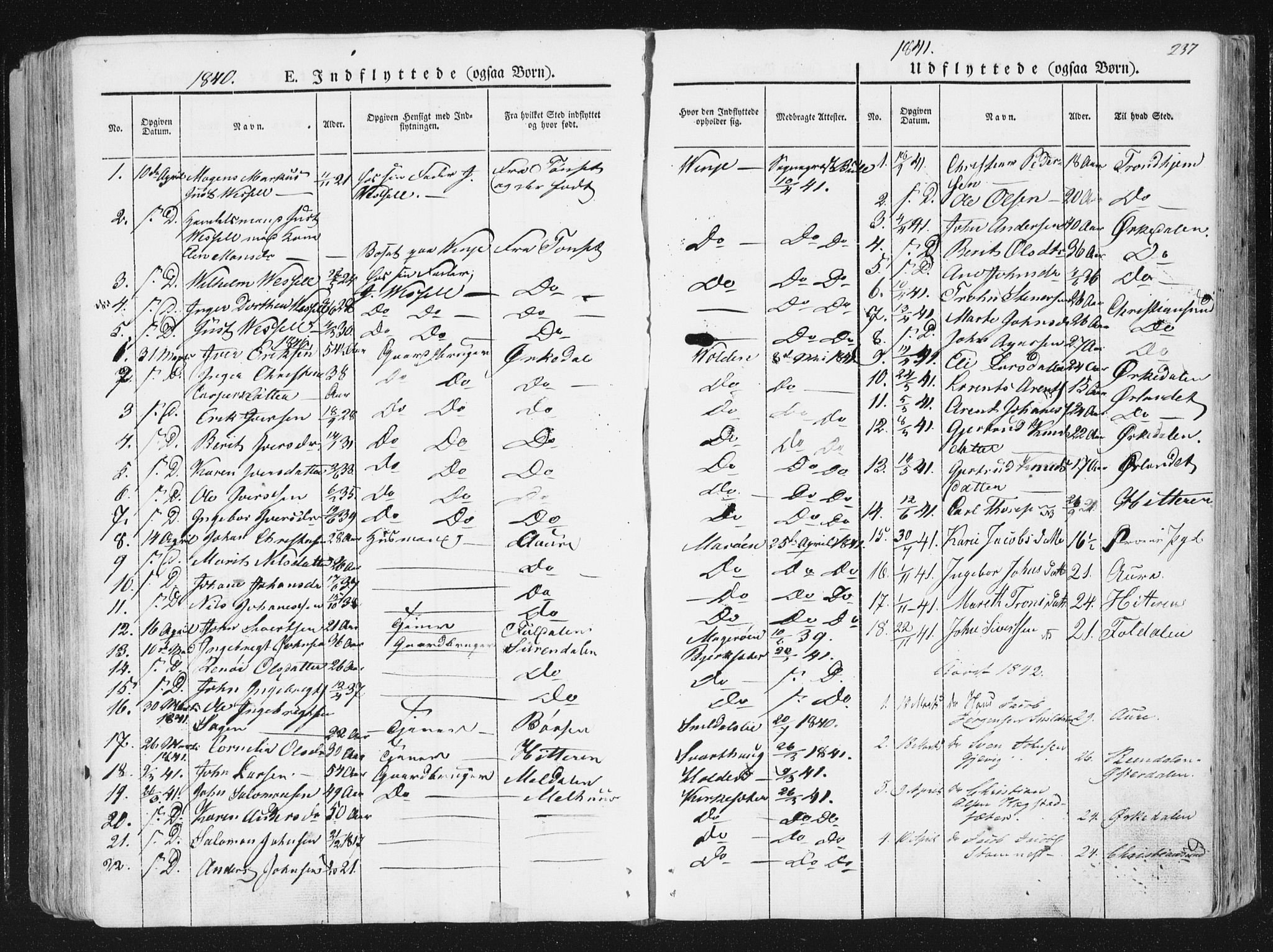 Ministerialprotokoller, klokkerbøker og fødselsregistre - Sør-Trøndelag, SAT/A-1456/630/L0493: Parish register (official) no. 630A06, 1841-1851, p. 237