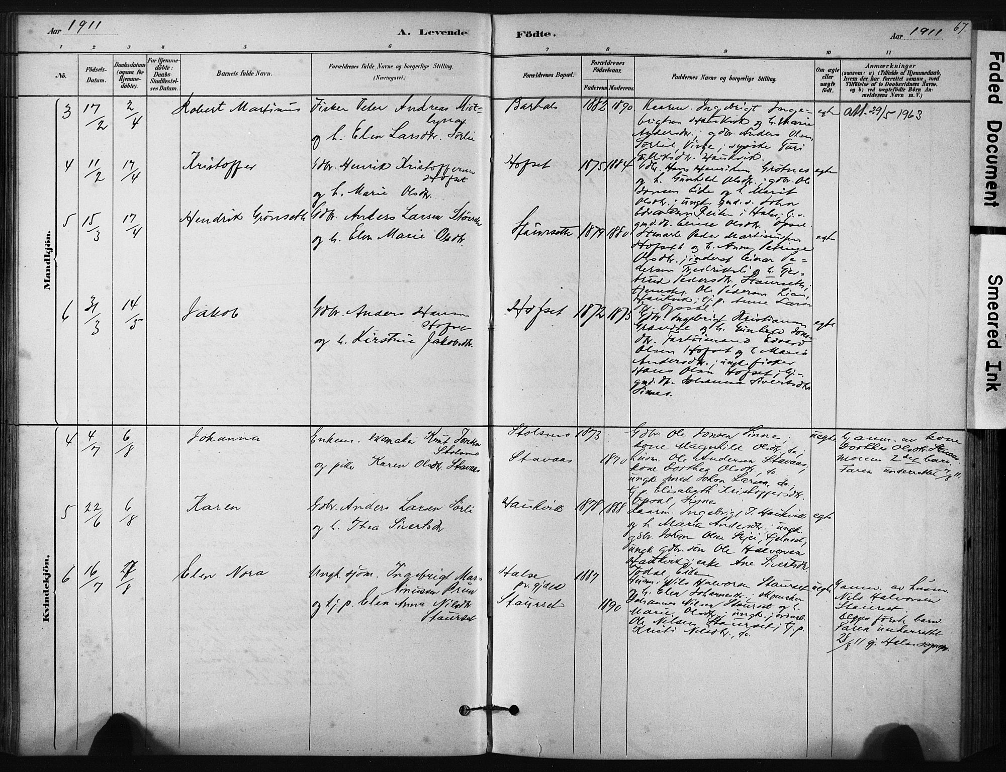 Ministerialprotokoller, klokkerbøker og fødselsregistre - Sør-Trøndelag, AV/SAT-A-1456/631/L0512: Parish register (official) no. 631A01, 1879-1912, p. 67