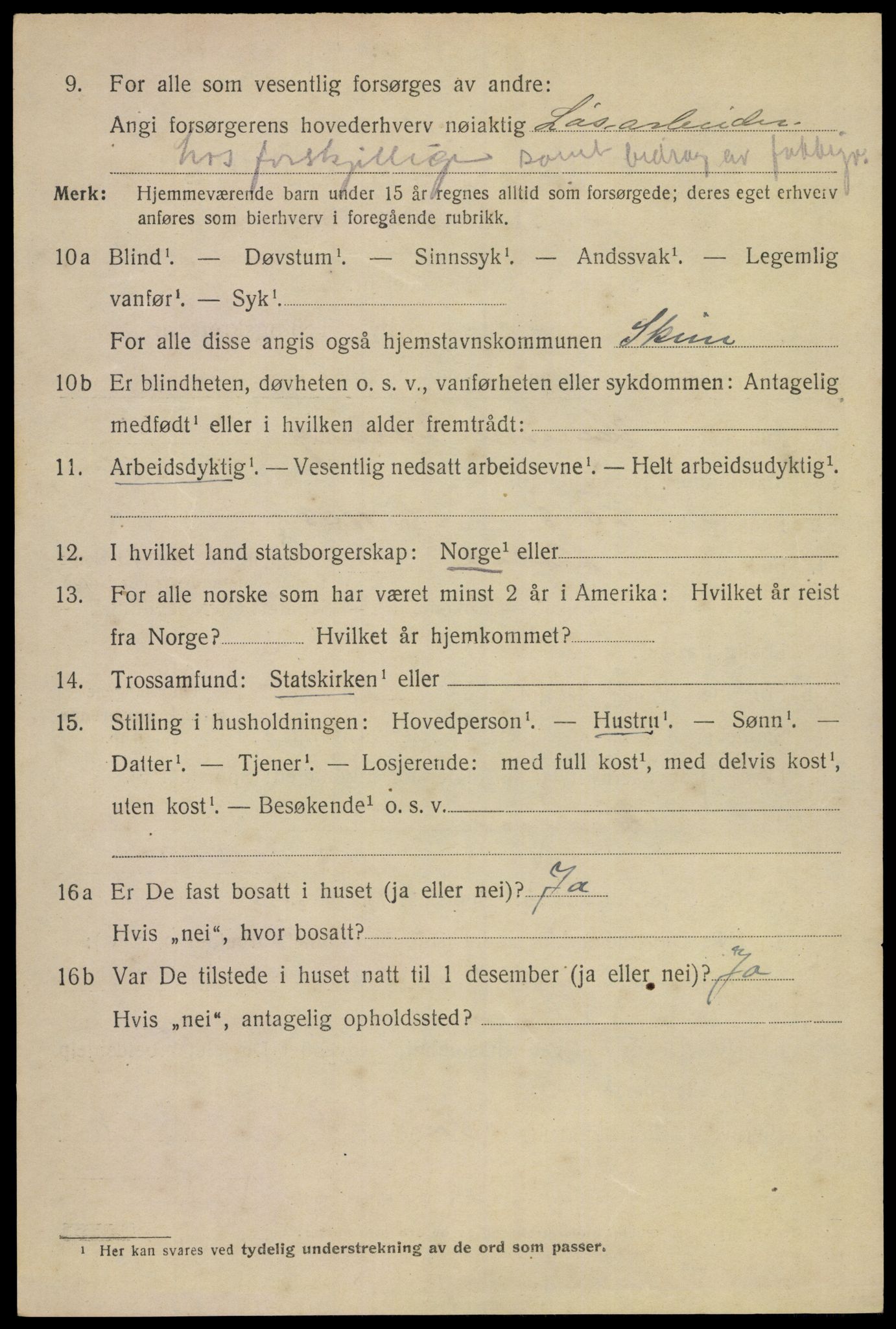 SAKO, 1920 census for Skien, 1920, p. 22471