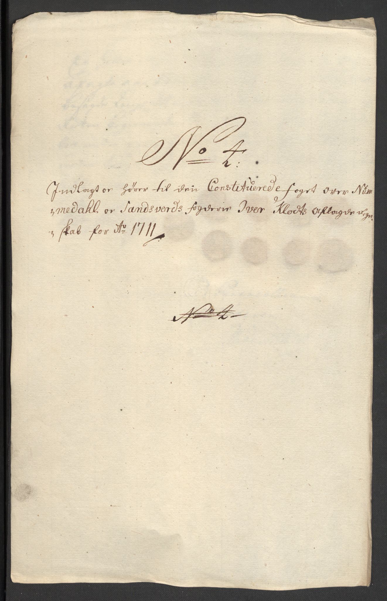 Rentekammeret inntil 1814, Reviderte regnskaper, Fogderegnskap, RA/EA-4092/R24/L1586: Fogderegnskap Numedal og Sandsvær, 1711, p. 43