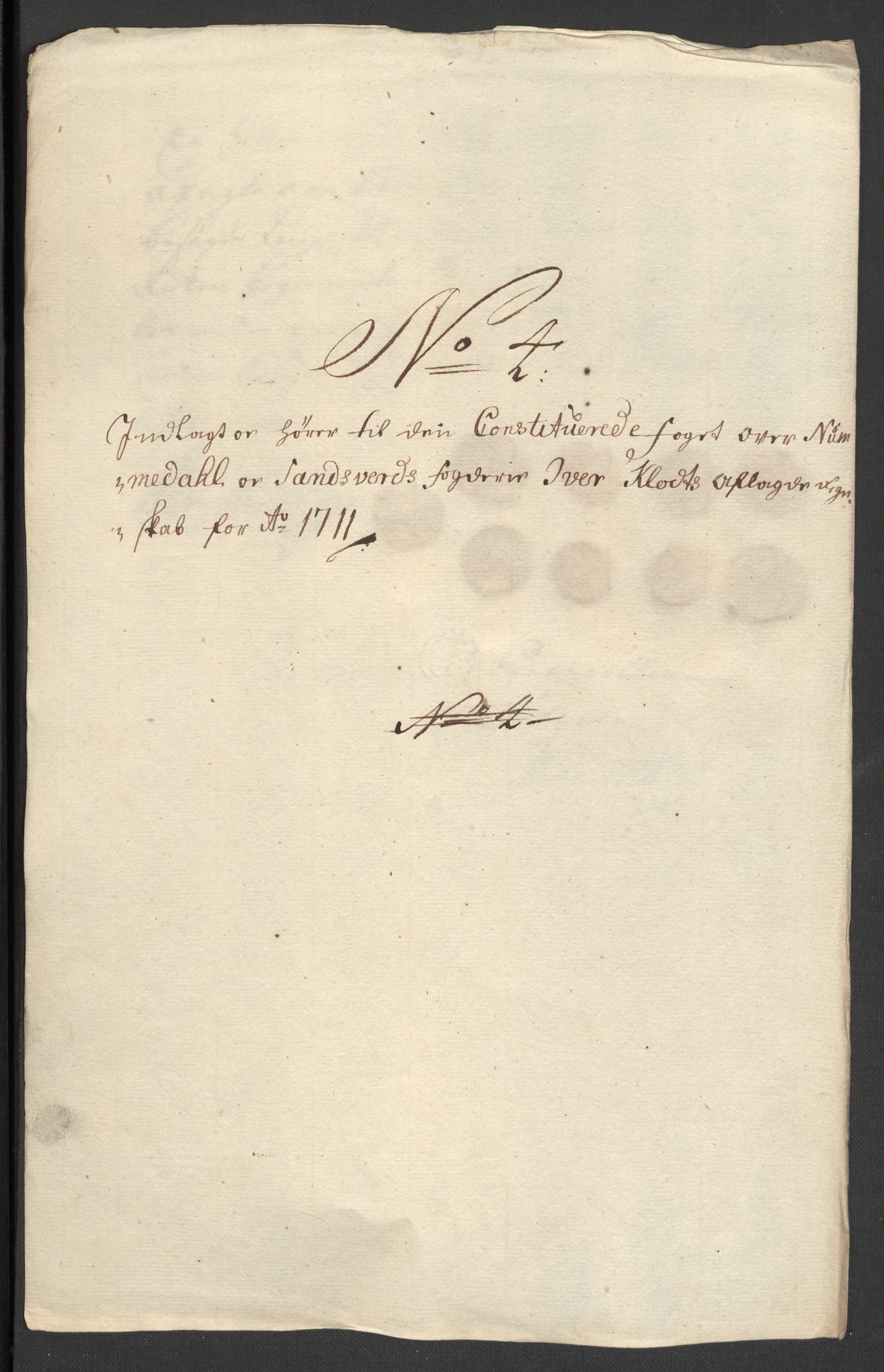 Rentekammeret inntil 1814, Reviderte regnskaper, Fogderegnskap, AV/RA-EA-4092/R24/L1586: Fogderegnskap Numedal og Sandsvær, 1711, p. 43