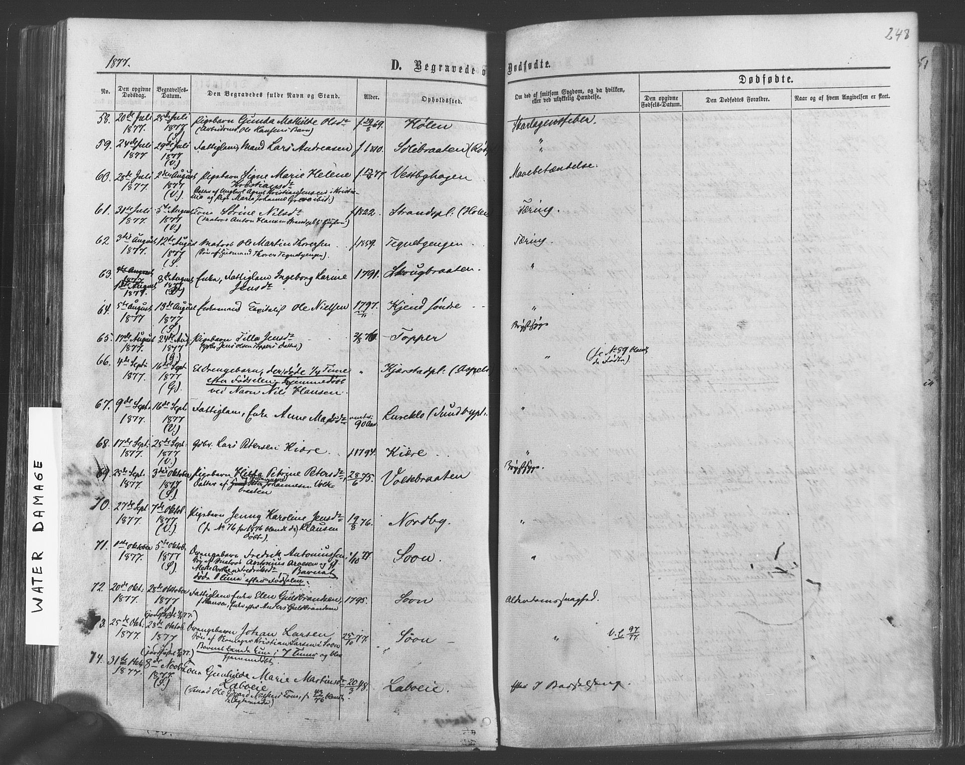 Vestby prestekontor Kirkebøker, SAO/A-10893/F/Fa/L0008: Parish register (official) no. I 8, 1863-1877, p. 248